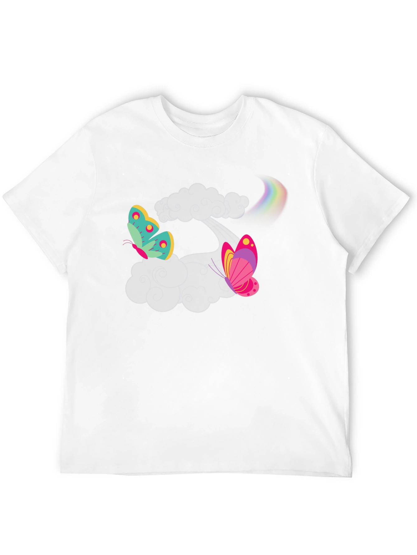 Butterfly Rainbow Black T-Shirt