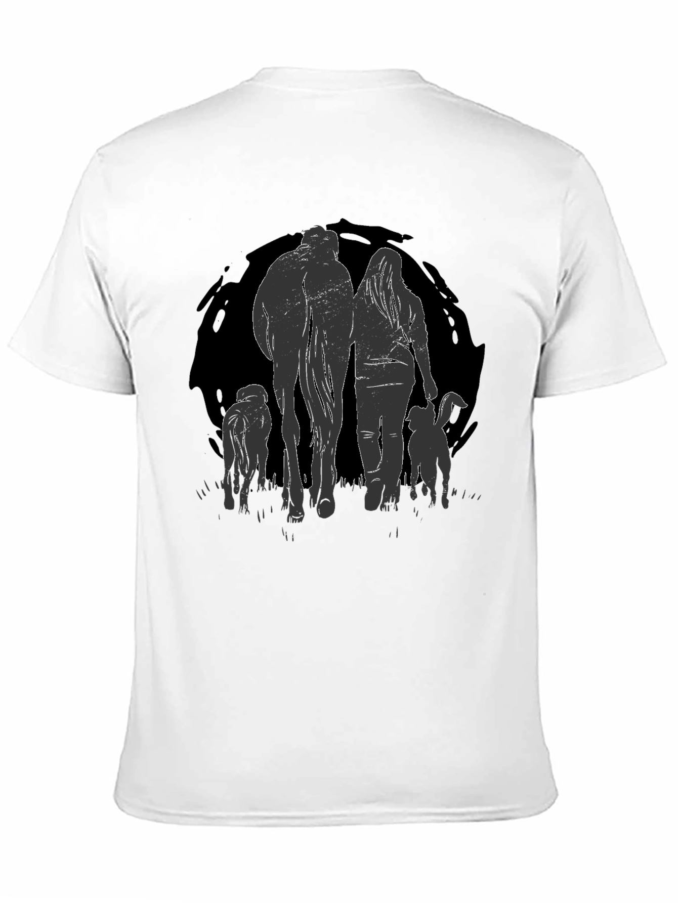 Walking Pets Graphic Tee - Black