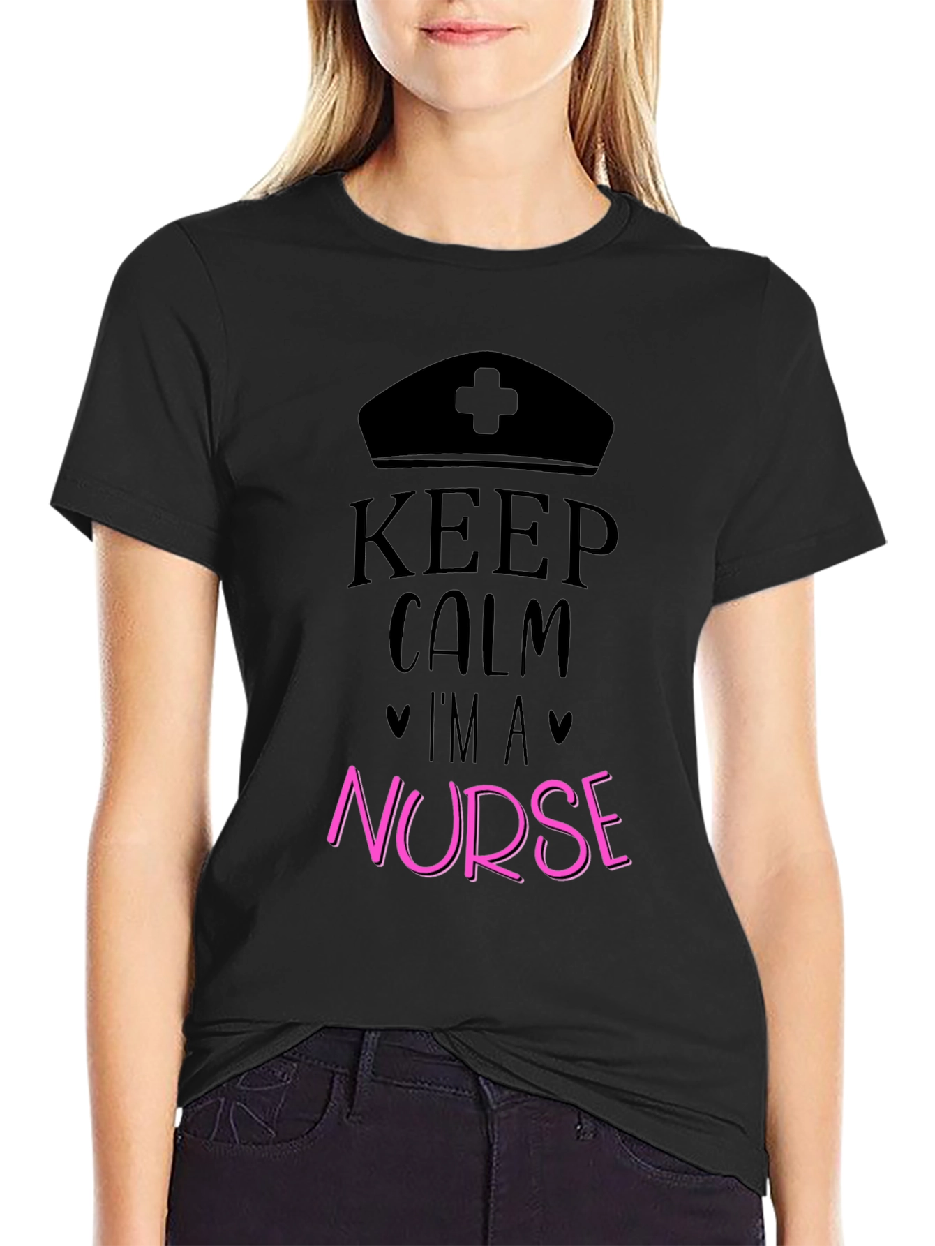Keep Calm Im A Nurse Black T-Shirt