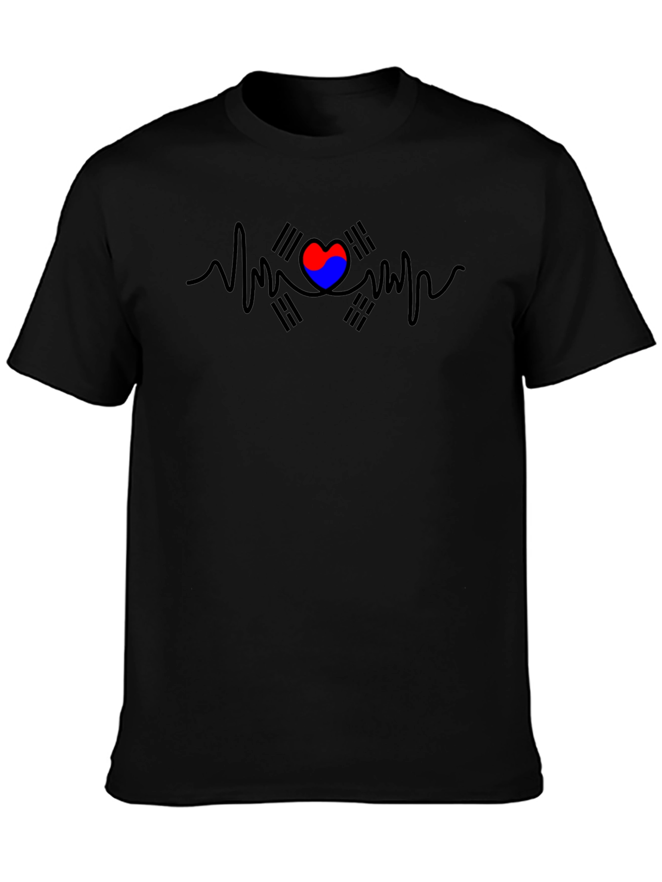Korea Heartbeat T-Shirt - Black