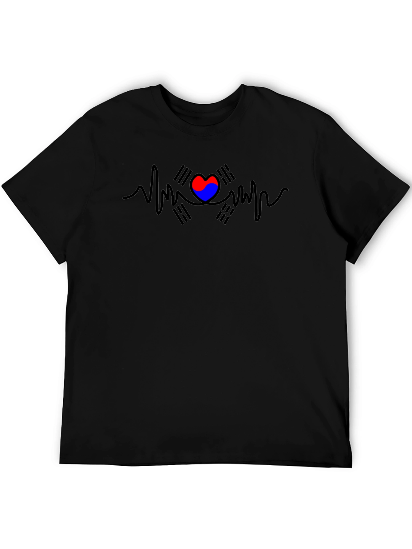 Korea Heartbeat T-Shirt - Black