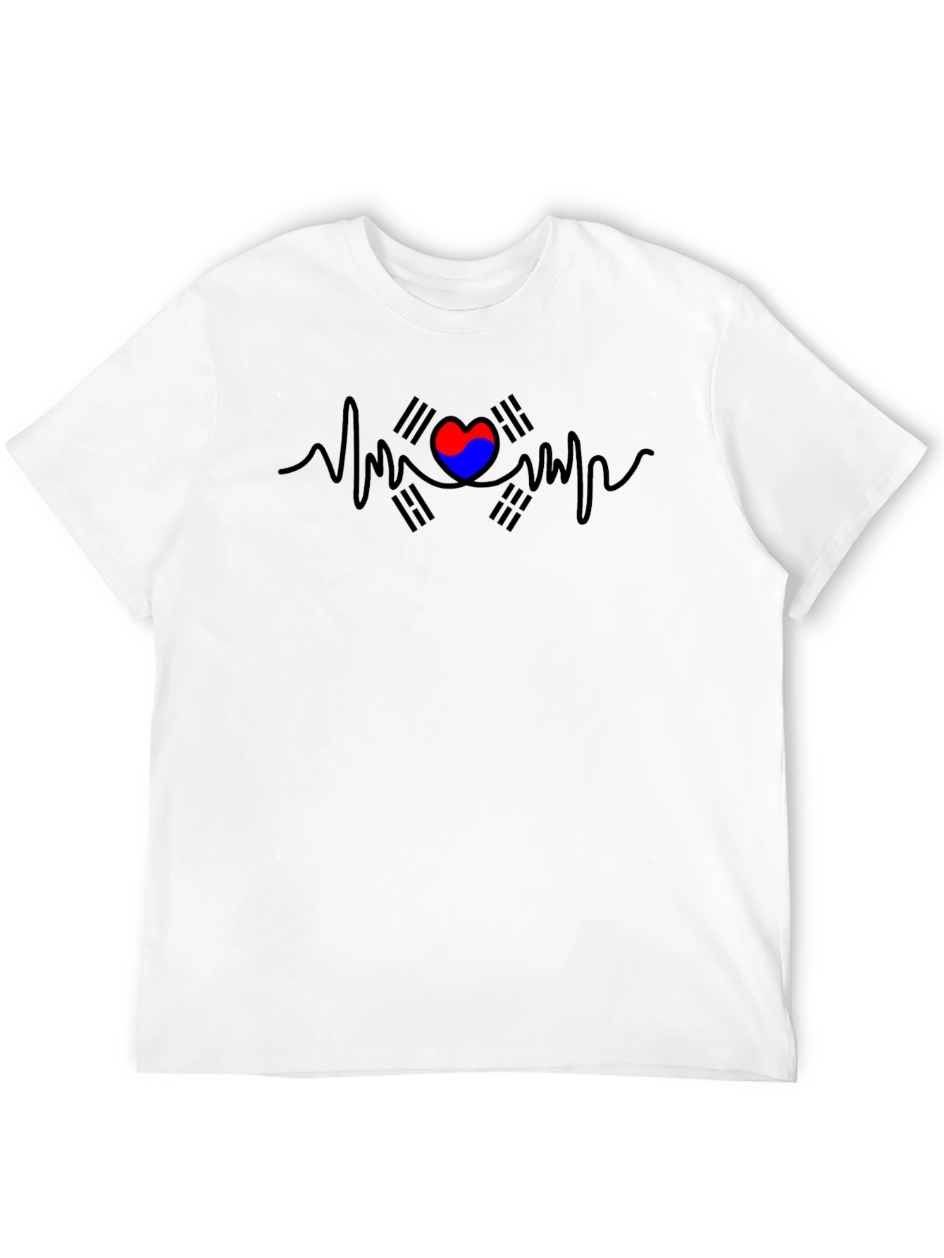 Korea Heartbeat T-Shirt - Black
