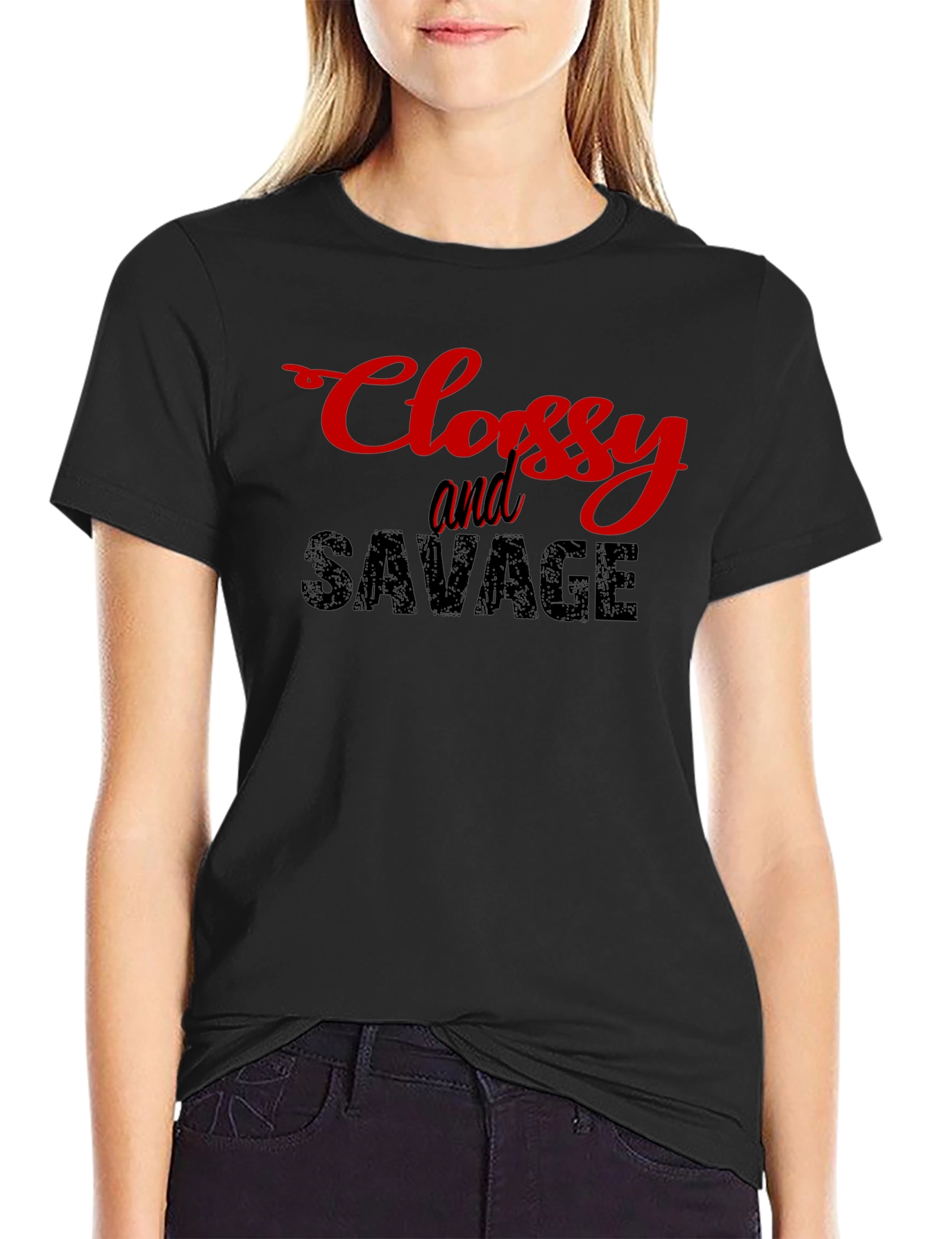 Classy & Savage Black Graphic T-Shirt