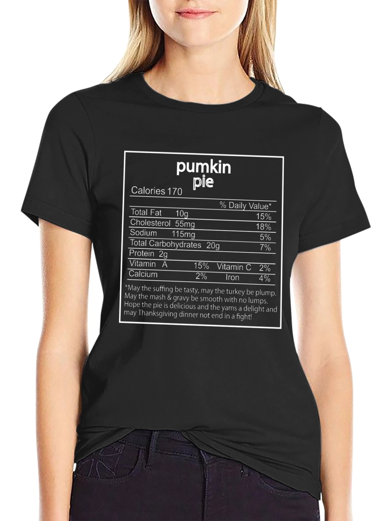 Pumpkin Pie Nutrition Facts T-Shirt Thanksgiving