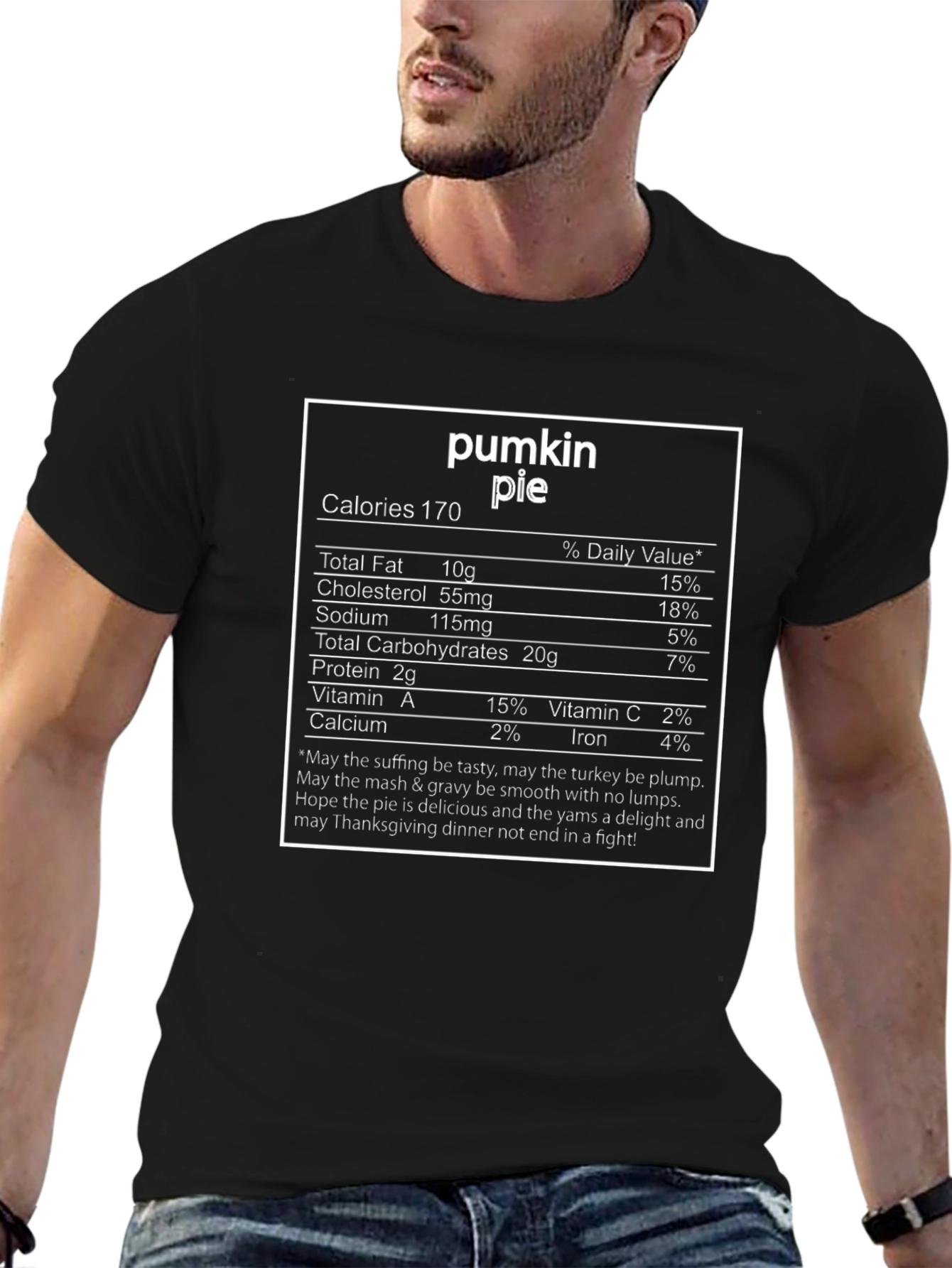 Pumpkin Pie Nutrition Facts T-Shirt Thanksgiving