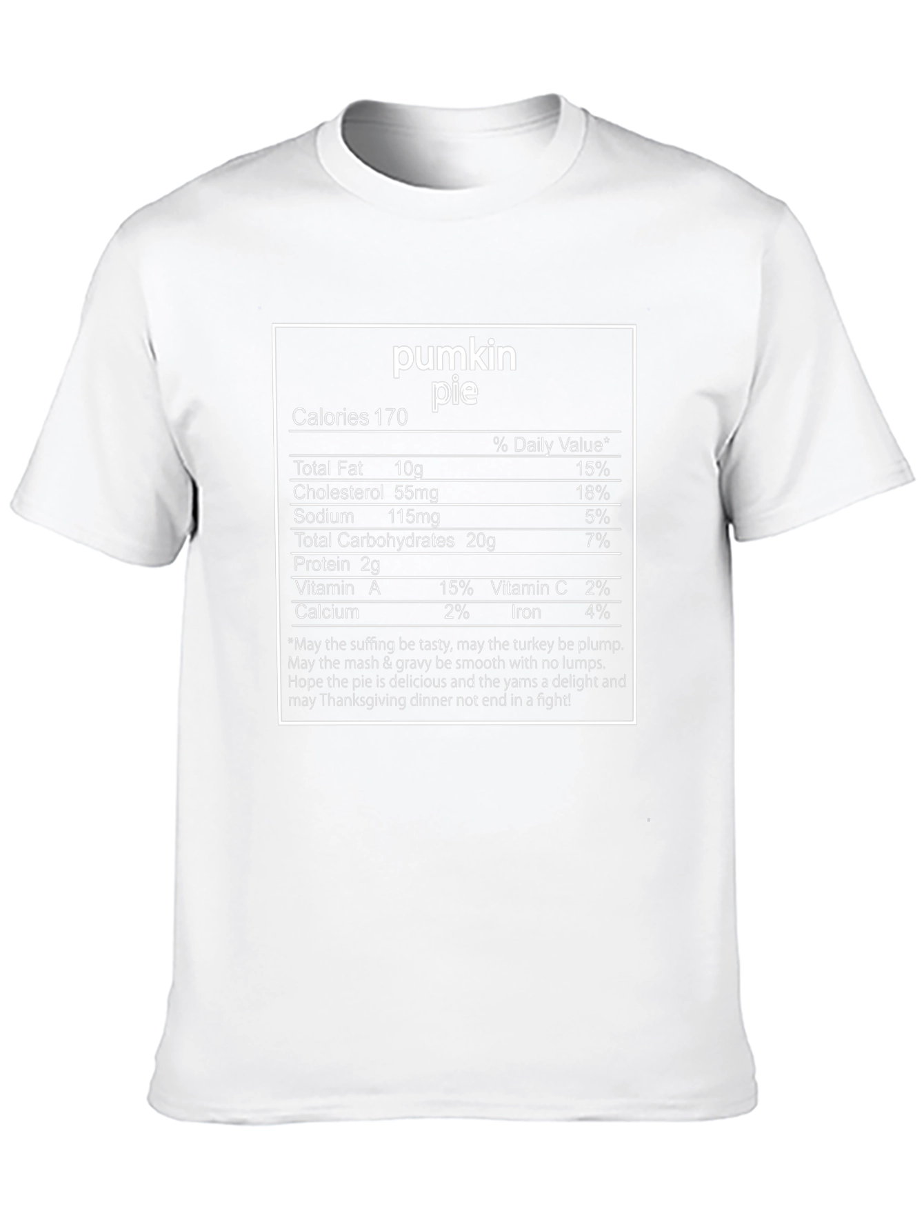 Pumpkin Pie Nutrition Facts T-Shirt Thanksgiving