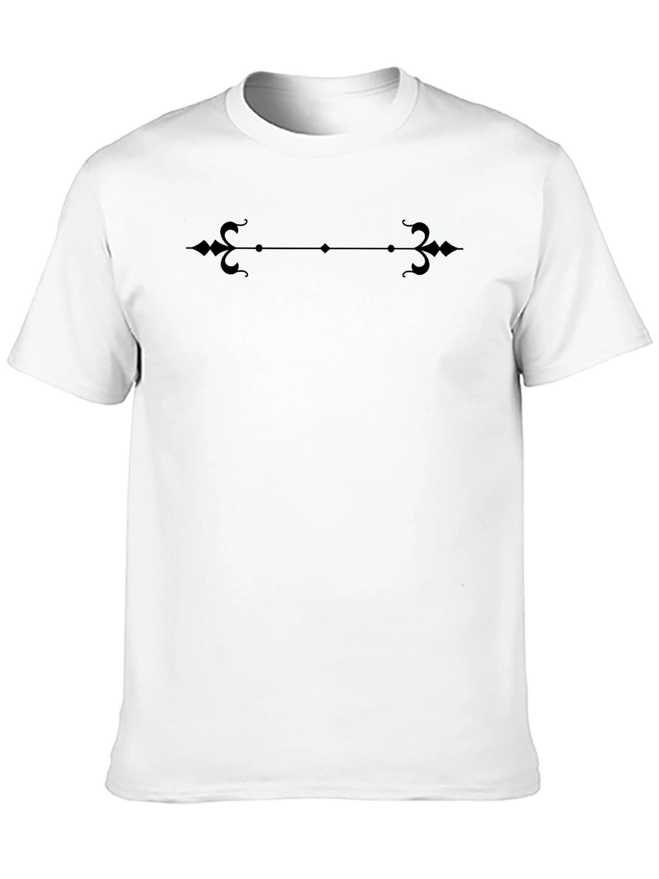 Stylish Black Tee with Ornamental Accent