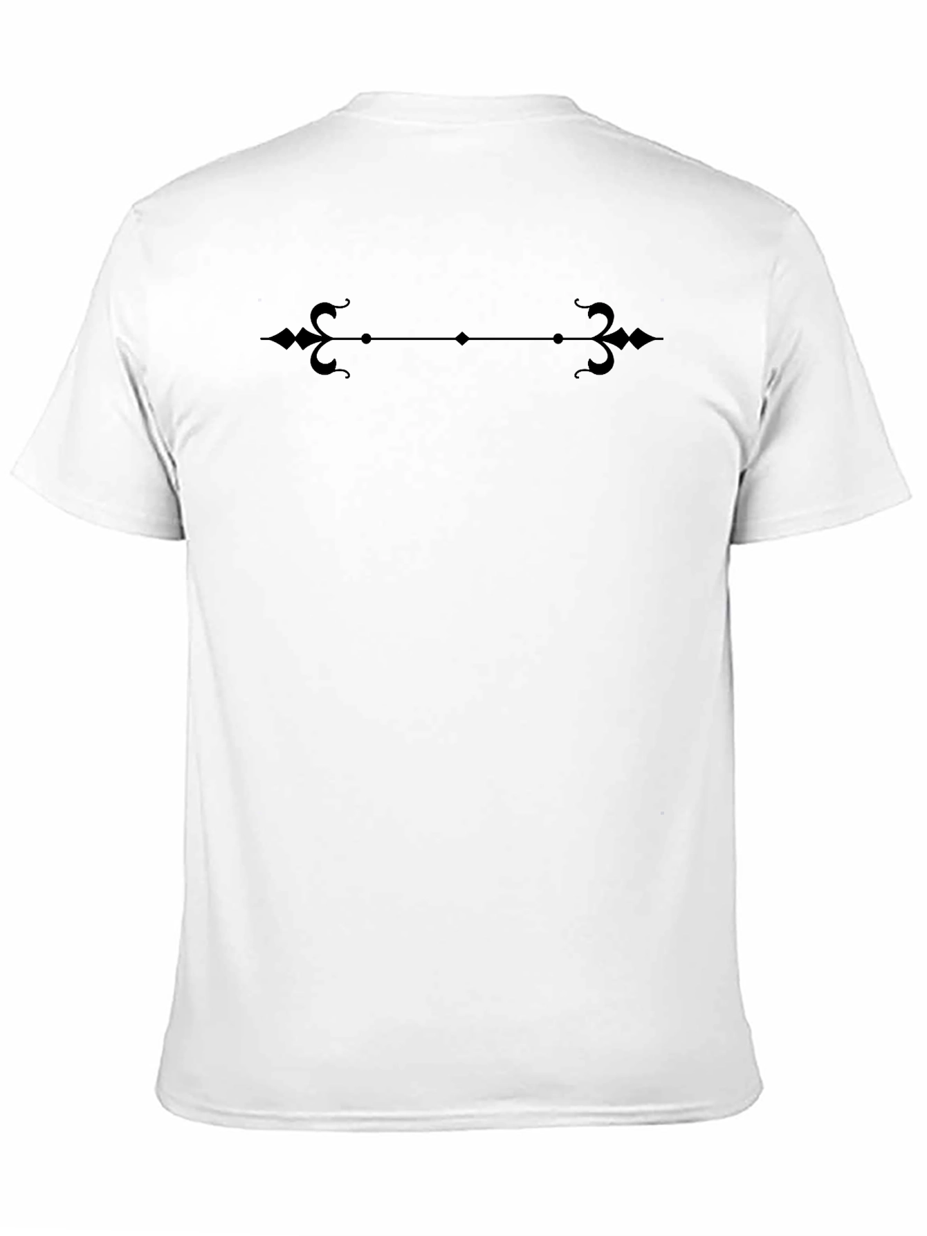 Stylish Black Tee with Ornamental Accent