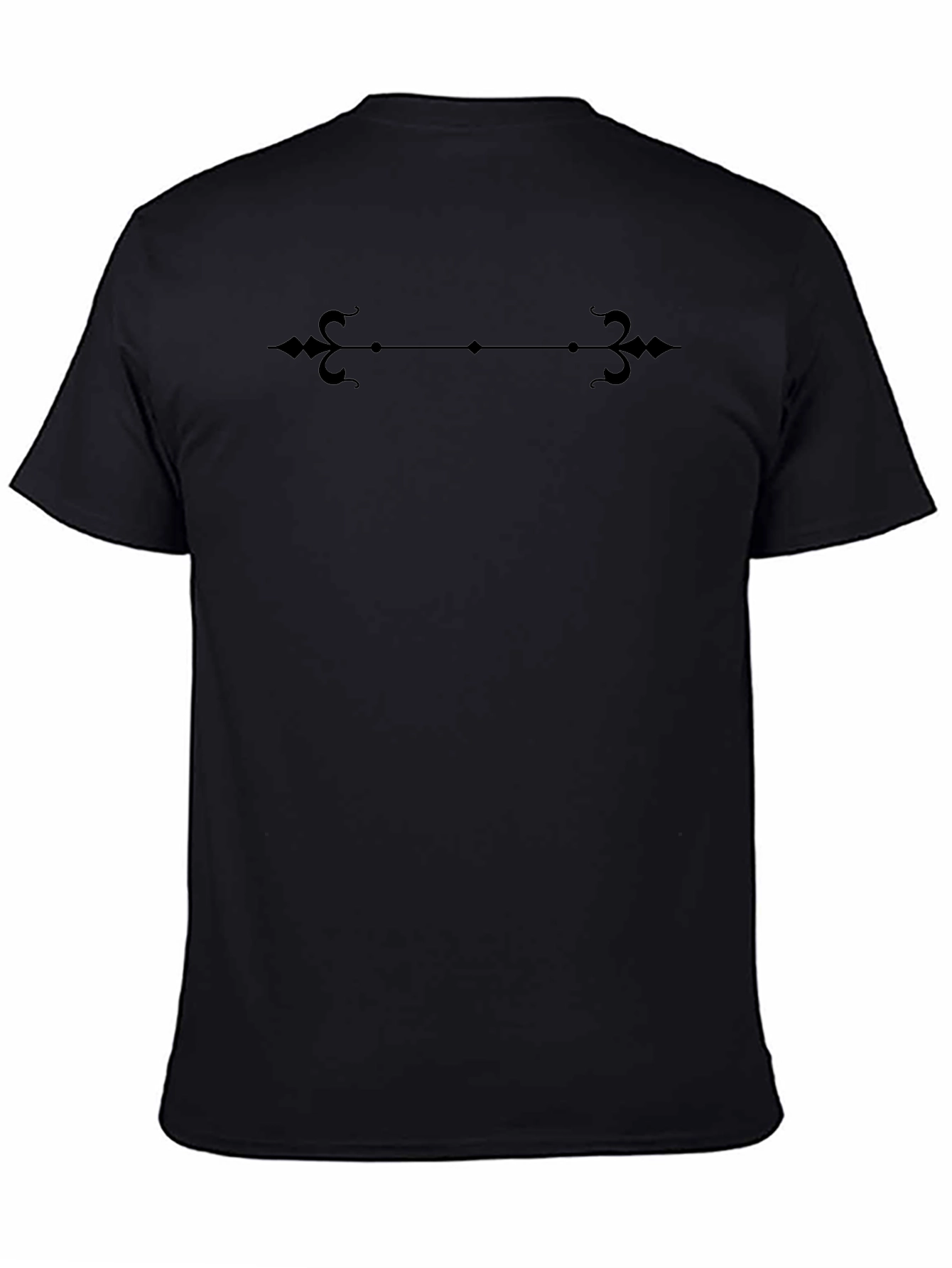 Stylish Black Tee with Ornamental Accent