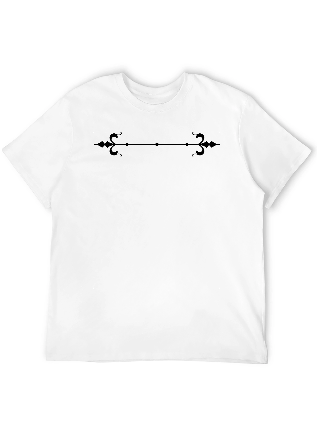 Stylish Black Tee with Ornamental Accent