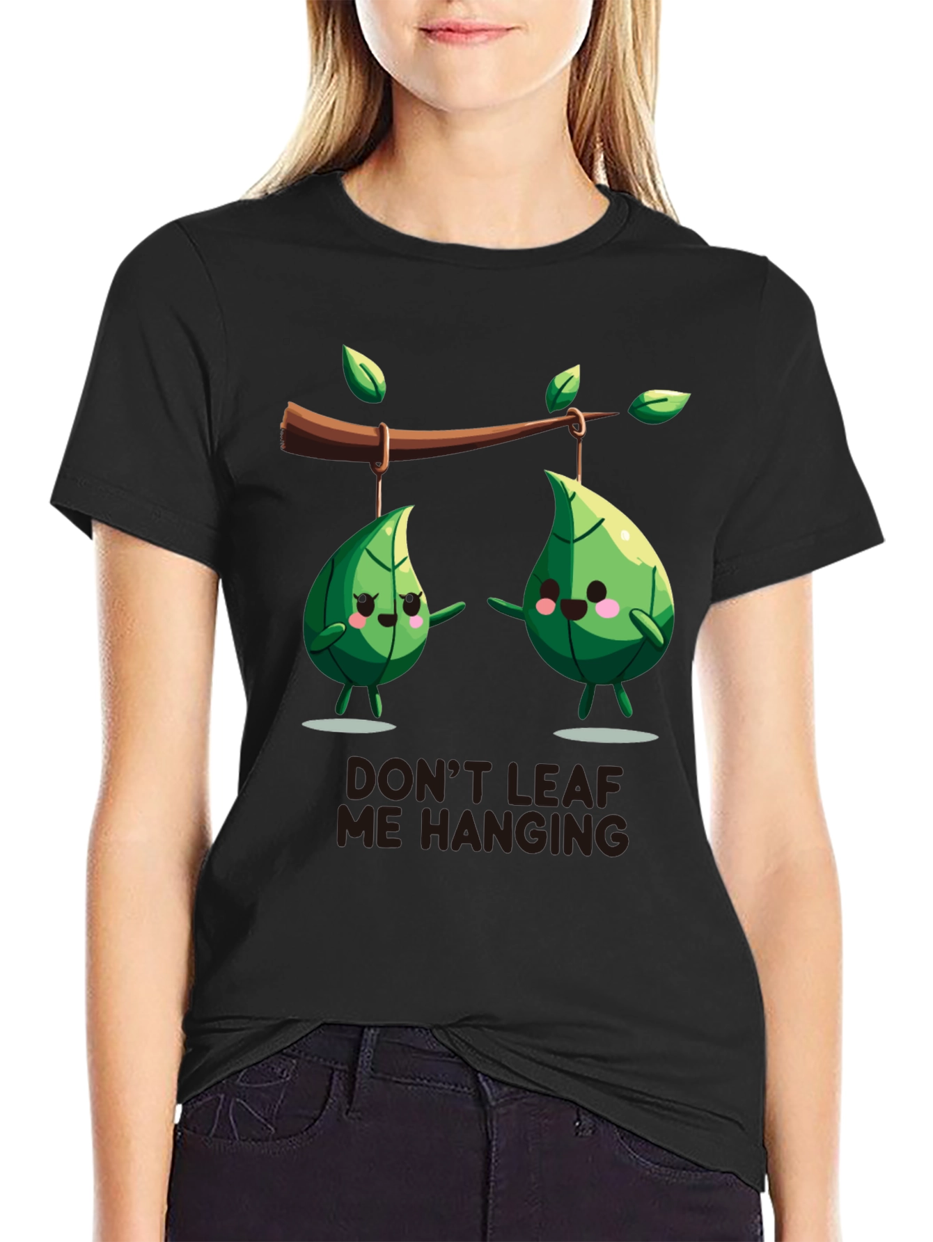 Funny Dont Leaf Me Hanging Graphic T-Shirt