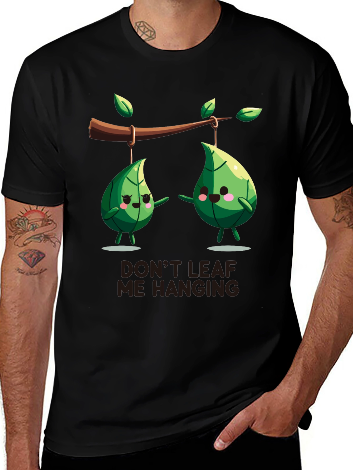 Funny Dont Leaf Me Hanging Graphic T-Shirt