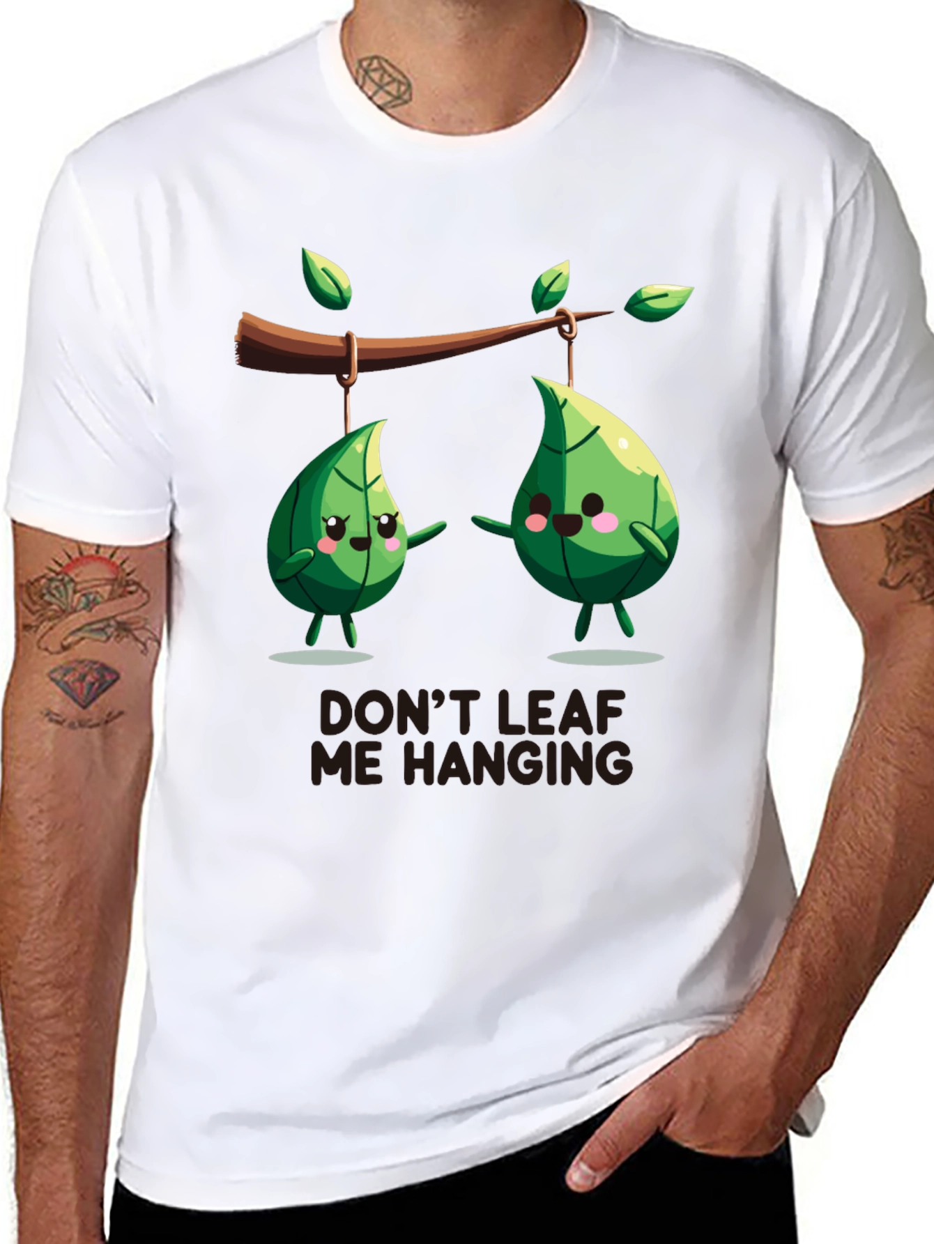 Funny Dont Leaf Me Hanging Graphic T-Shirt