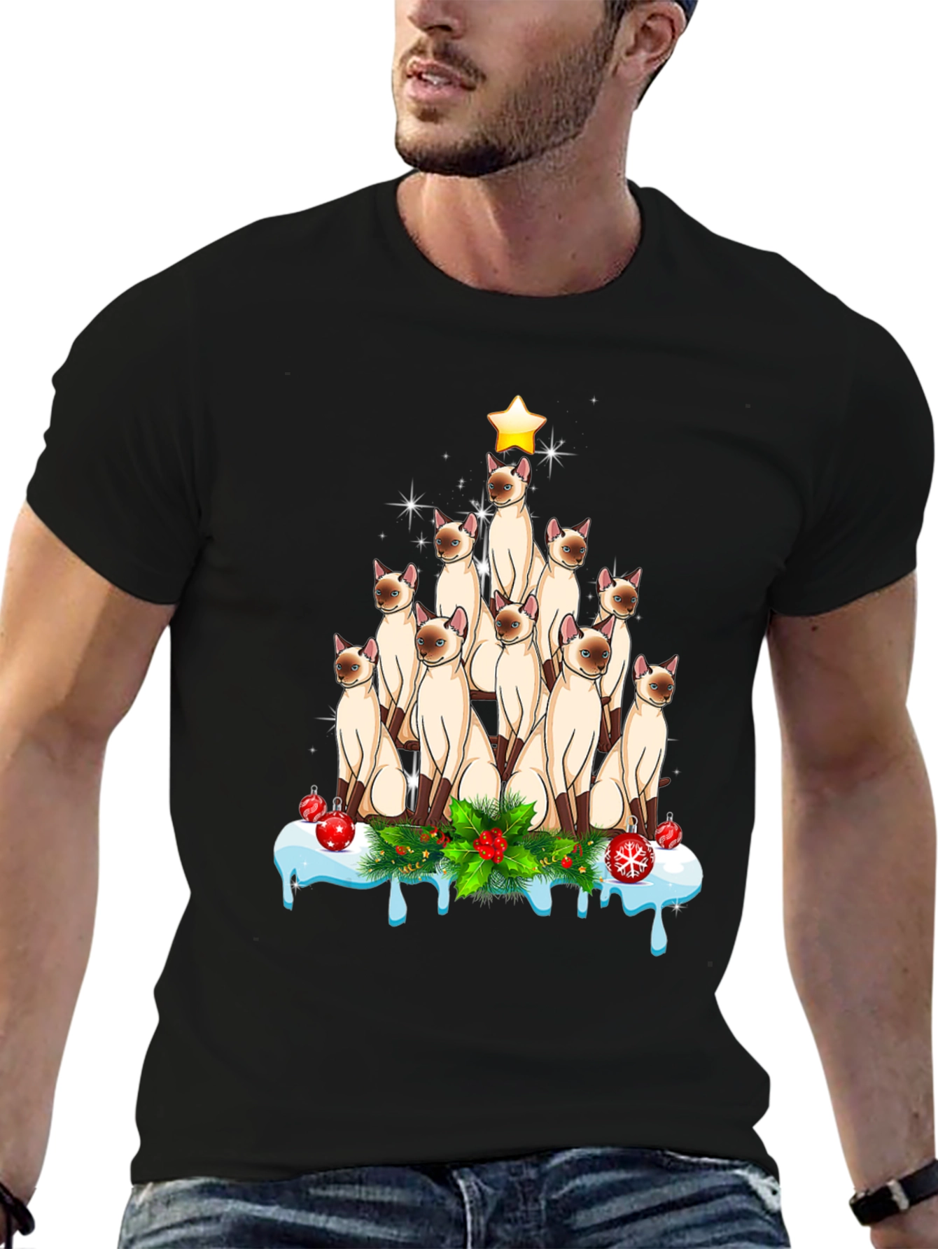 Cat Christmas Tree T-Shirt