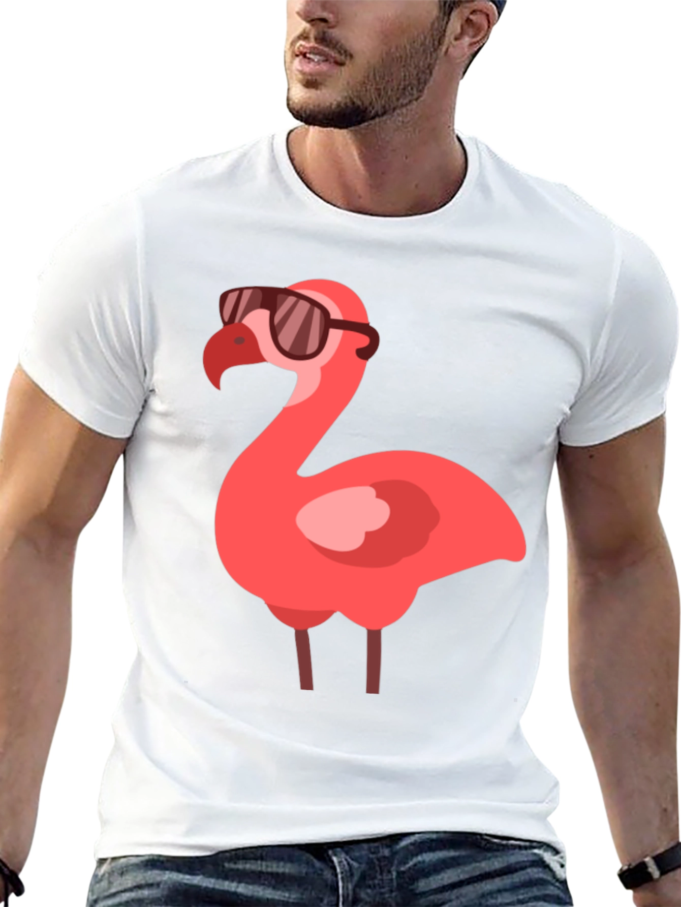 Cool Flamingo Graphic Tee - Stylish Black T-Shirt