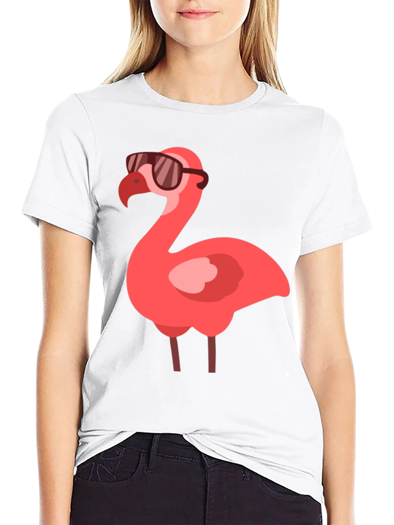 Cool Flamingo Graphic Tee - Stylish Black T-Shirt