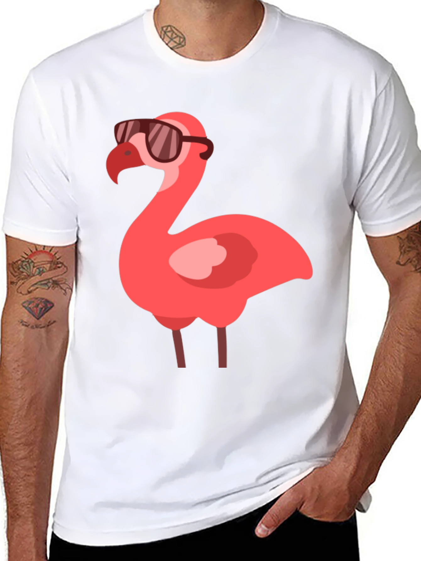 Cool Flamingo Graphic Tee - Stylish Black T-Shirt
