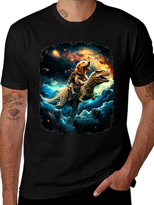 Dog Riding Dinosaur T-Shirt