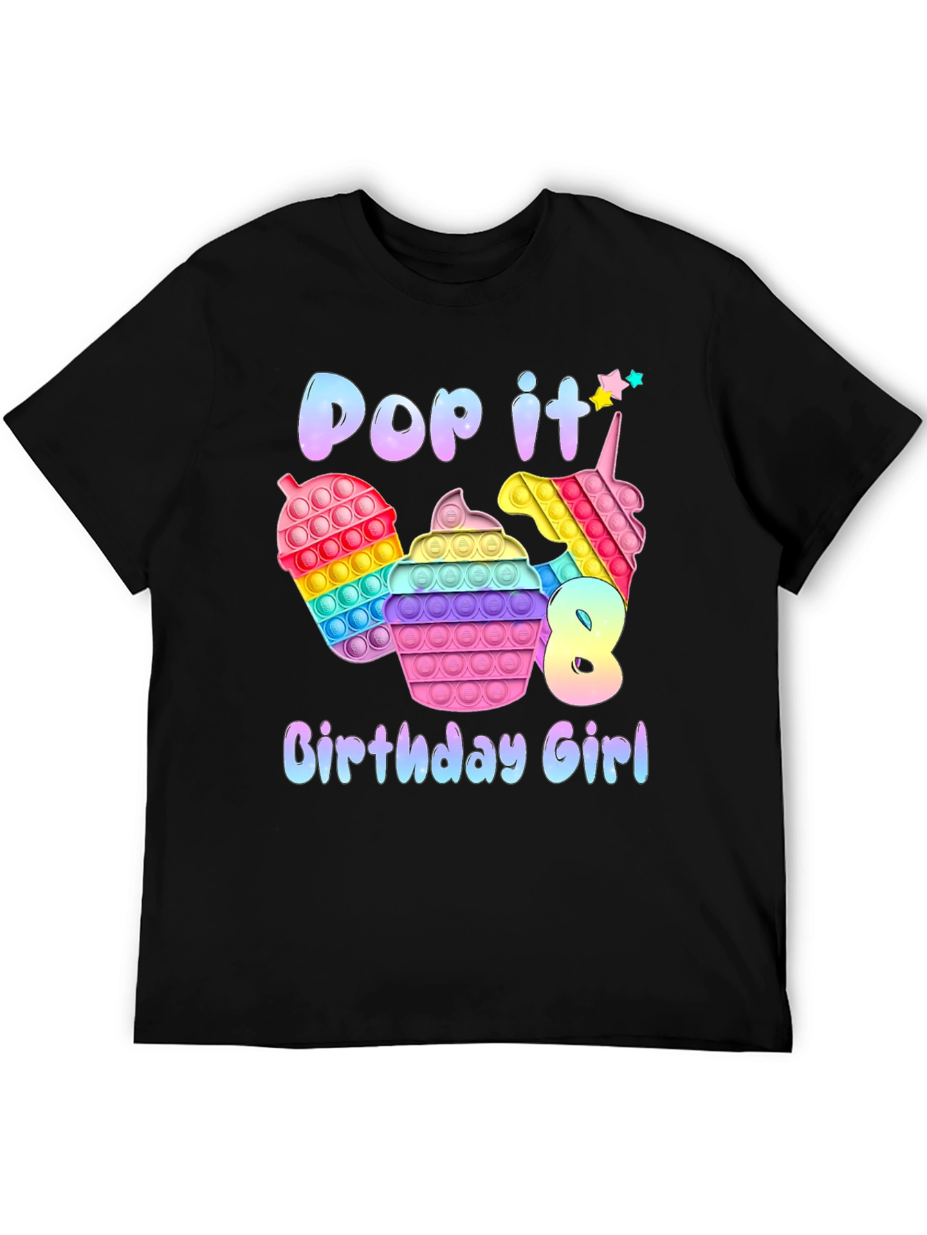 Pop It Birthday Girl T-Shirt - 8th Birthday