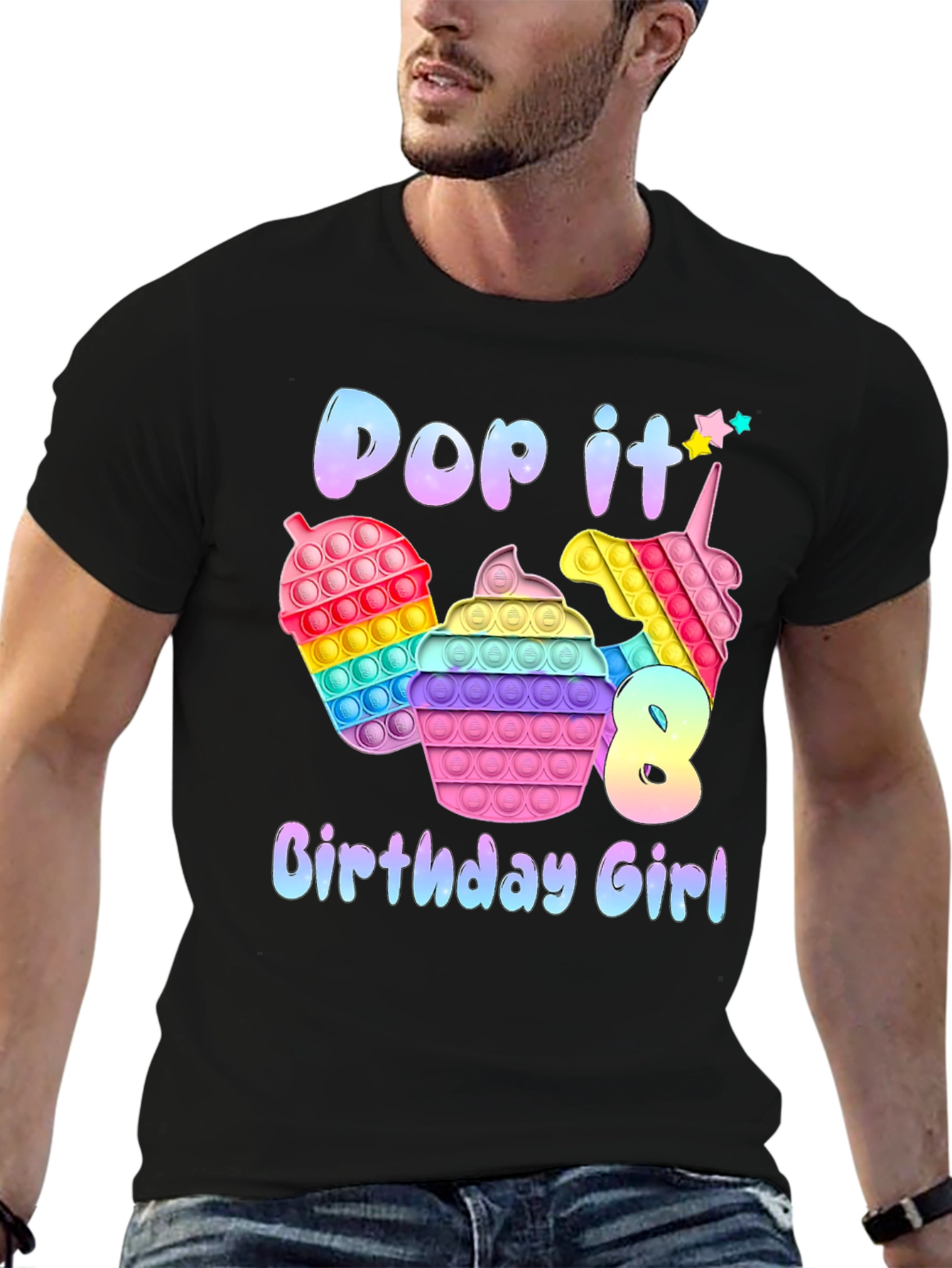 Pop It Birthday Girl T-Shirt - 8th Birthday