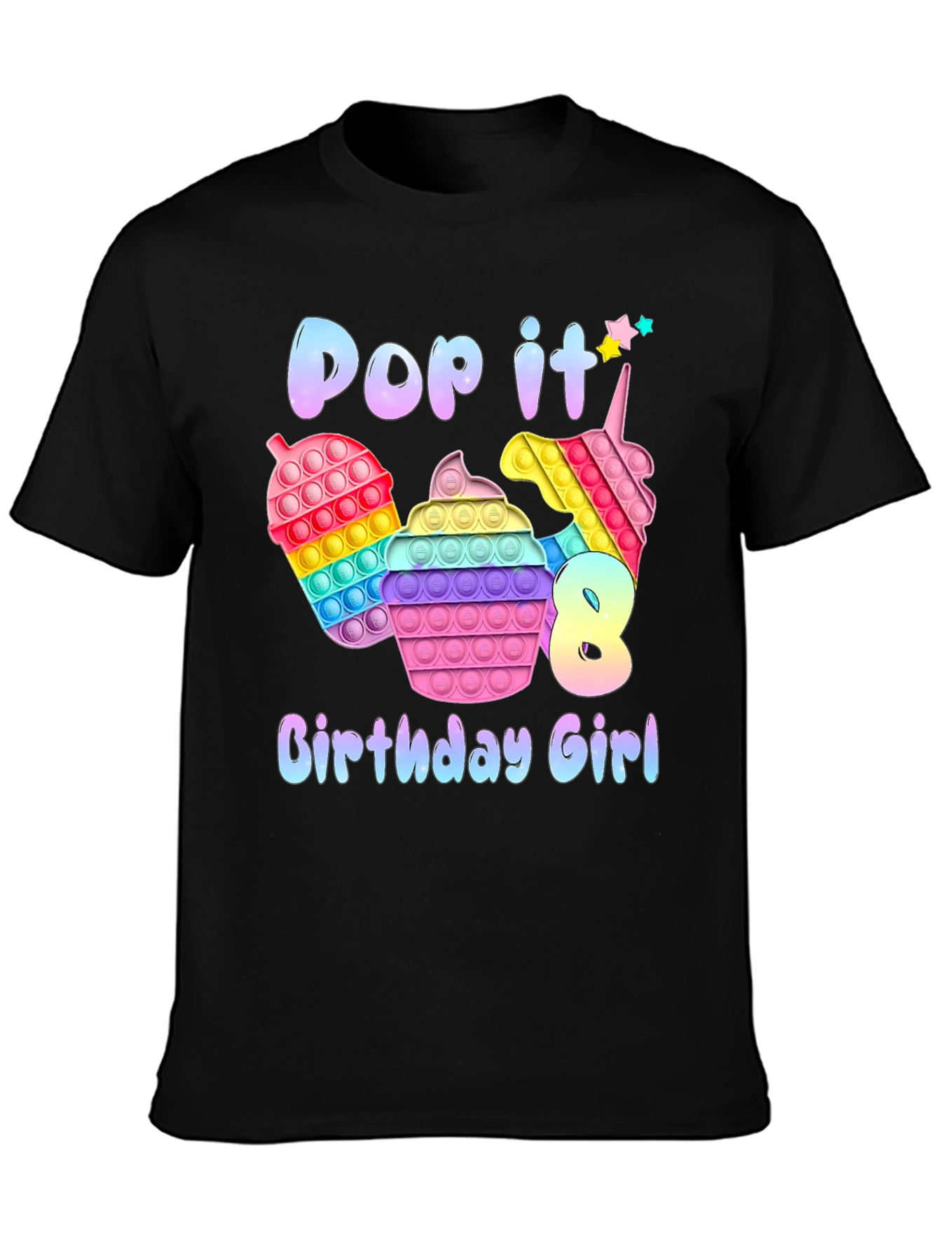 Pop It Birthday Girl T-Shirt - 8th Birthday