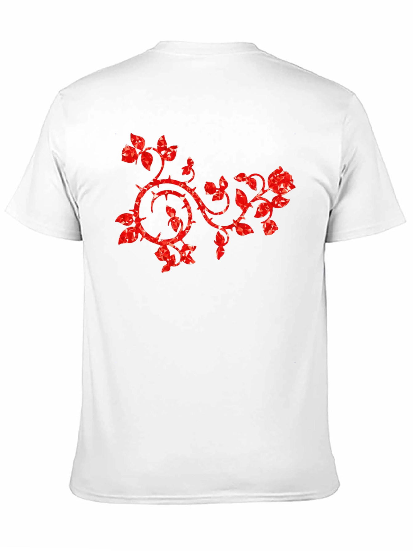 Rose Vines Graphic T-Shirt Black Cotton Tee