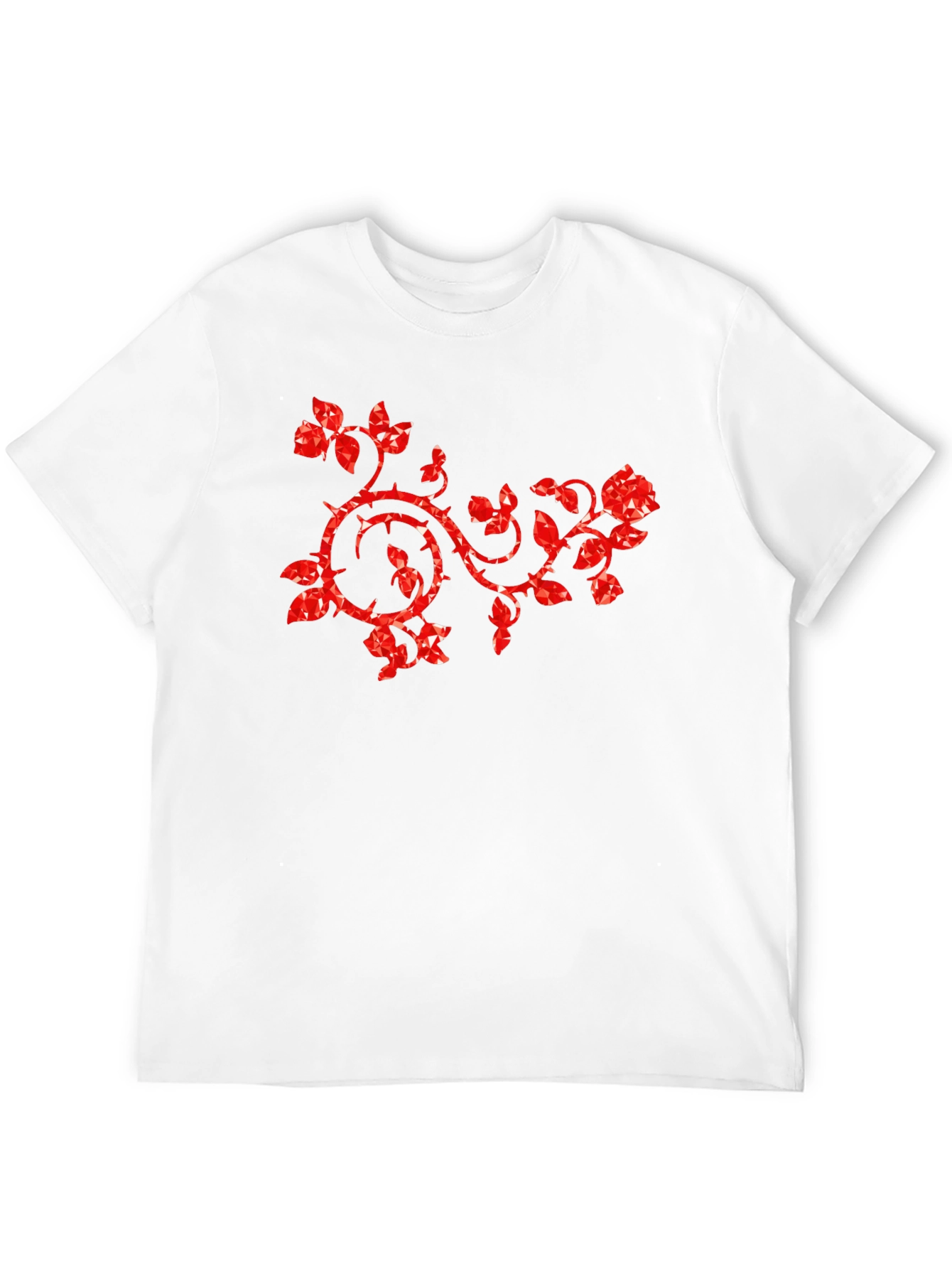 Rose Vines Graphic T-Shirt Black Cotton Tee