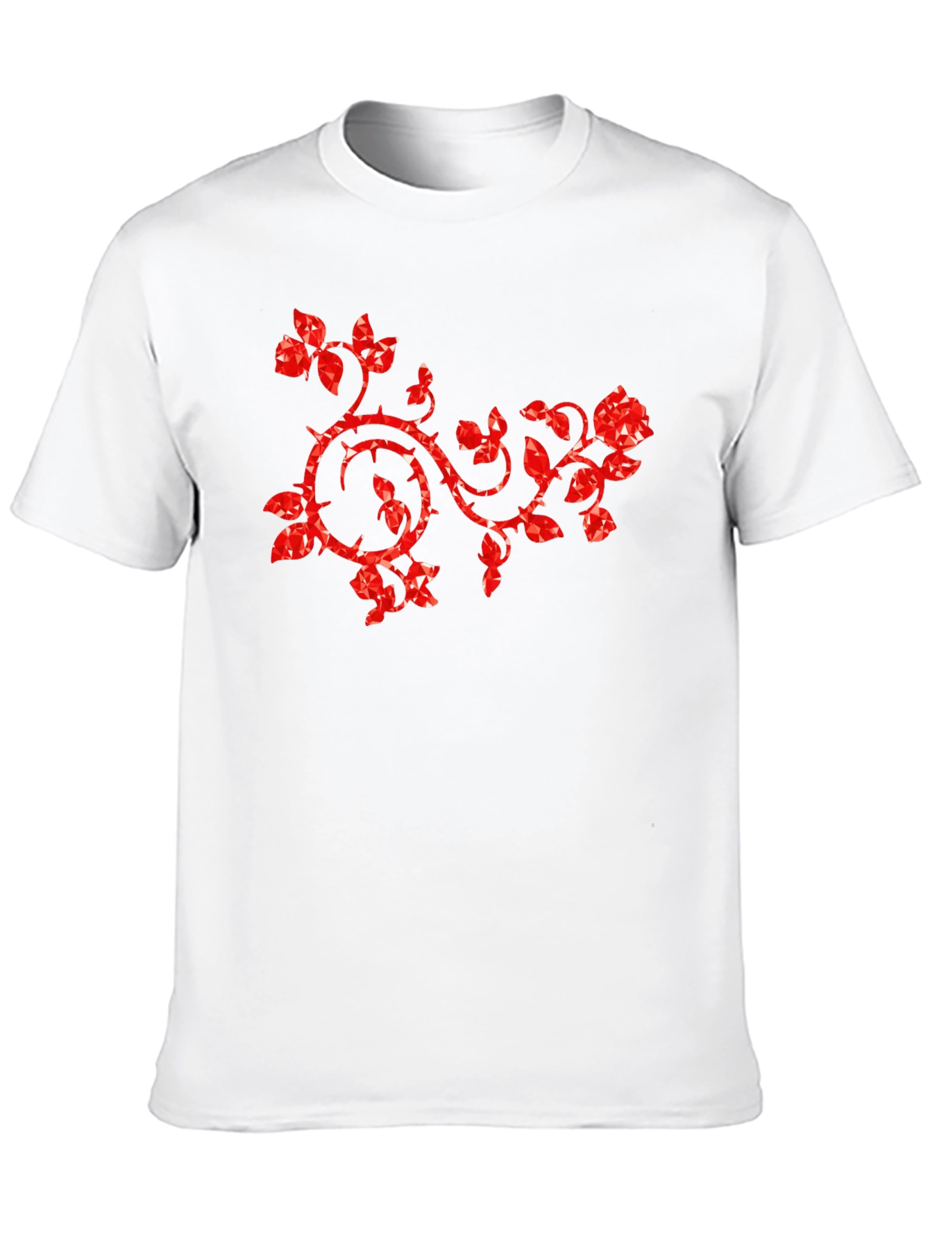 Rose Vines Graphic T-Shirt Black Cotton Tee
