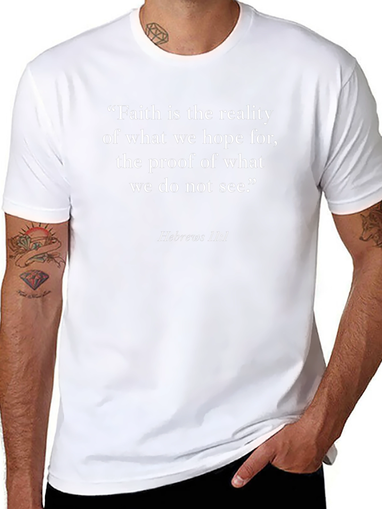 Faith Hebrews 11:1 Black T-Shirt