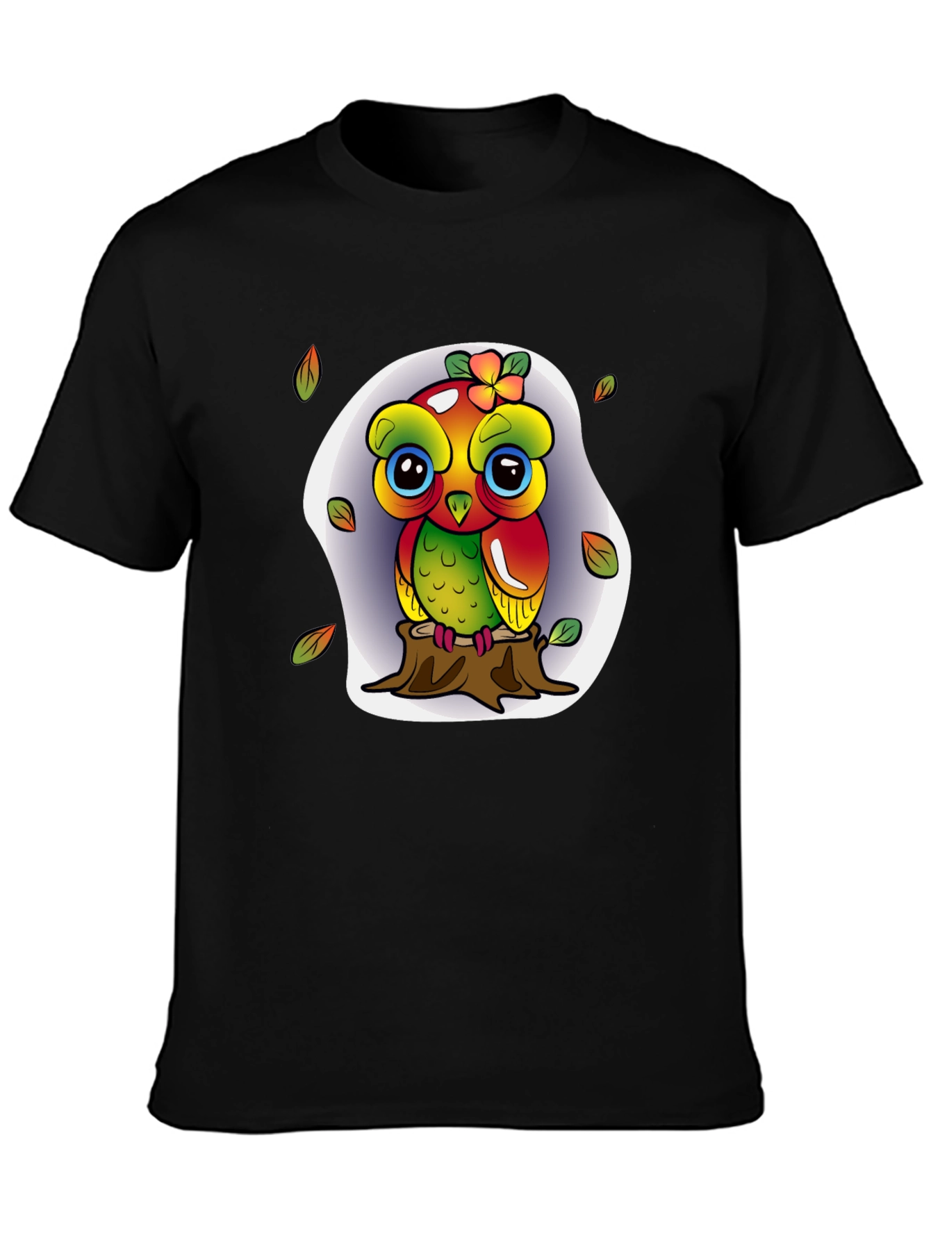 Cute Owl on Stump Graphic Tee