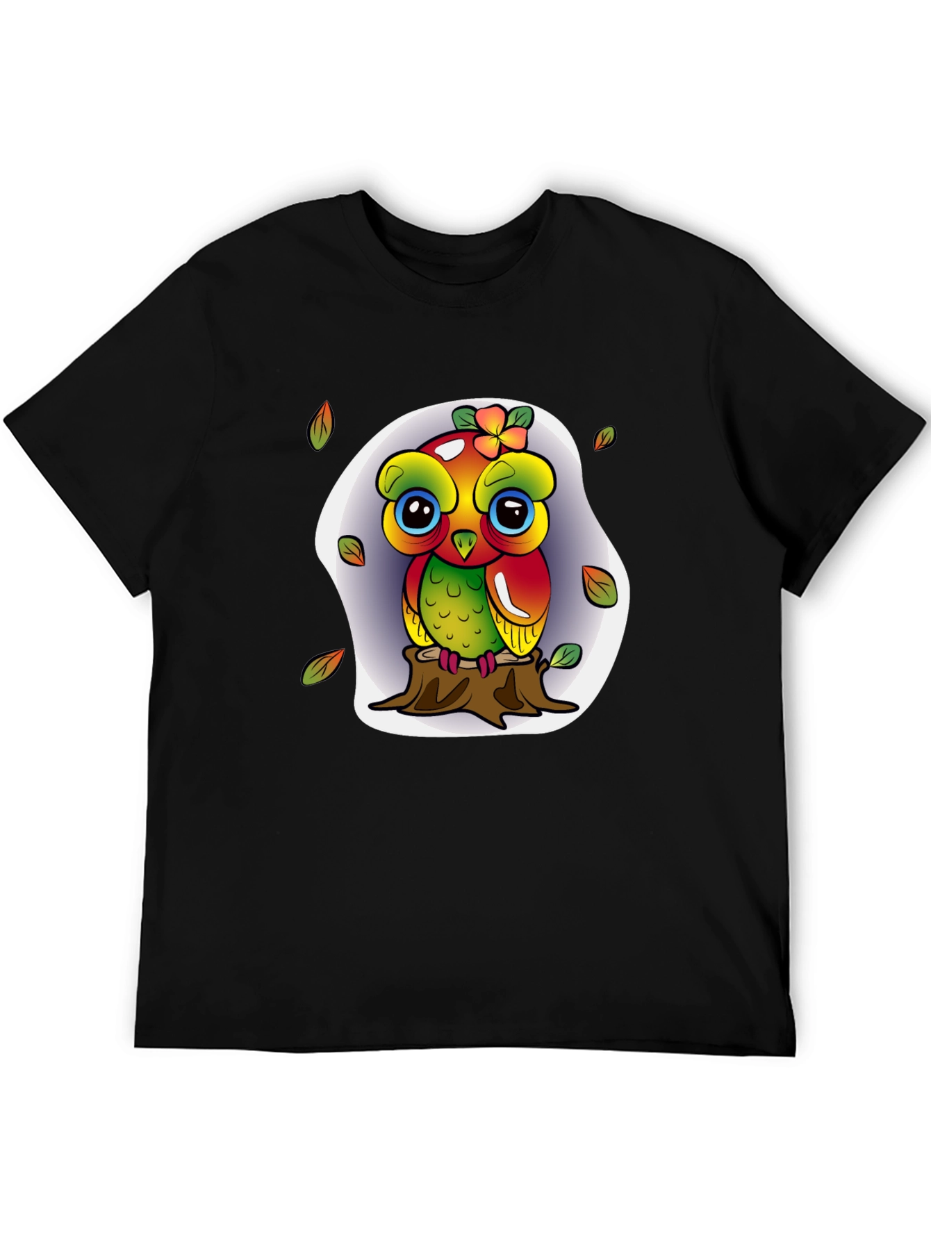 Cute Owl on Stump Graphic Tee
