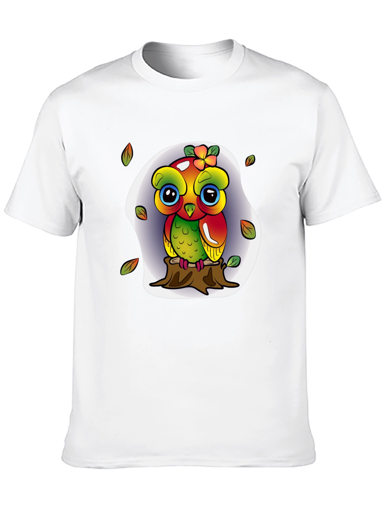 Cute Owl on Stump Graphic Tee