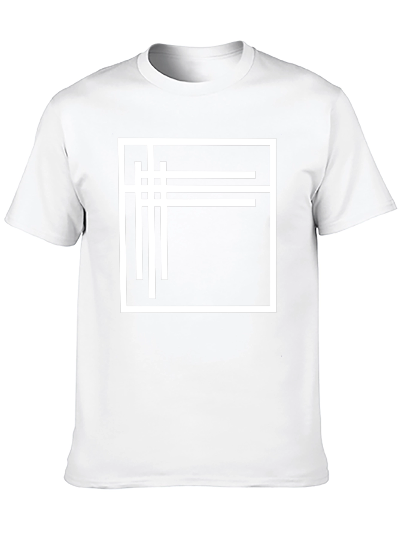 Modern Graphic Tee - Black with White Line Design