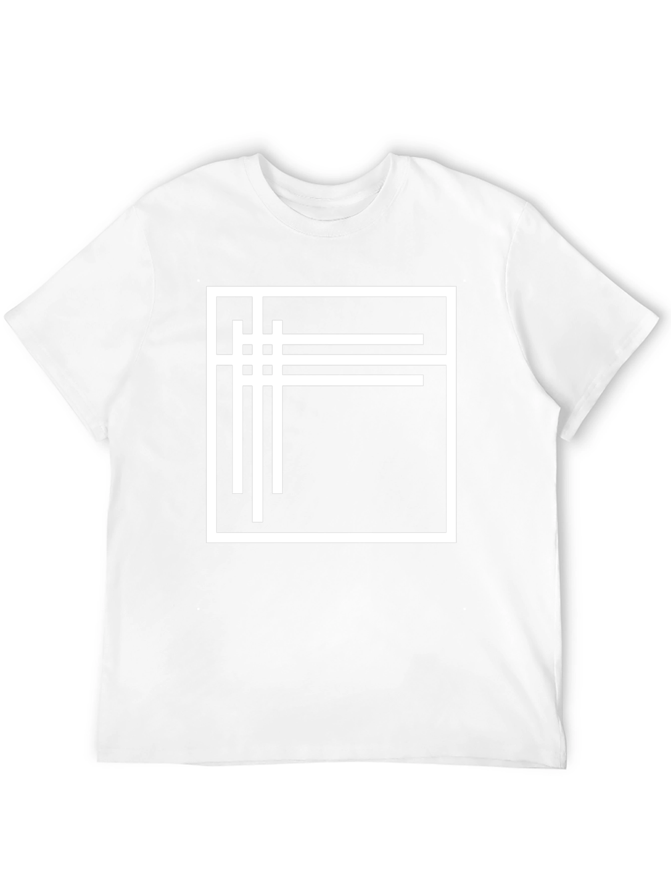 Modern Graphic Tee - Black with White Line Design