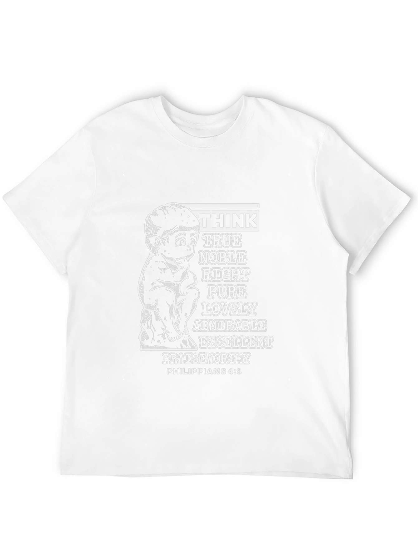 Think Philippians 4:8 Black T-Shirt
