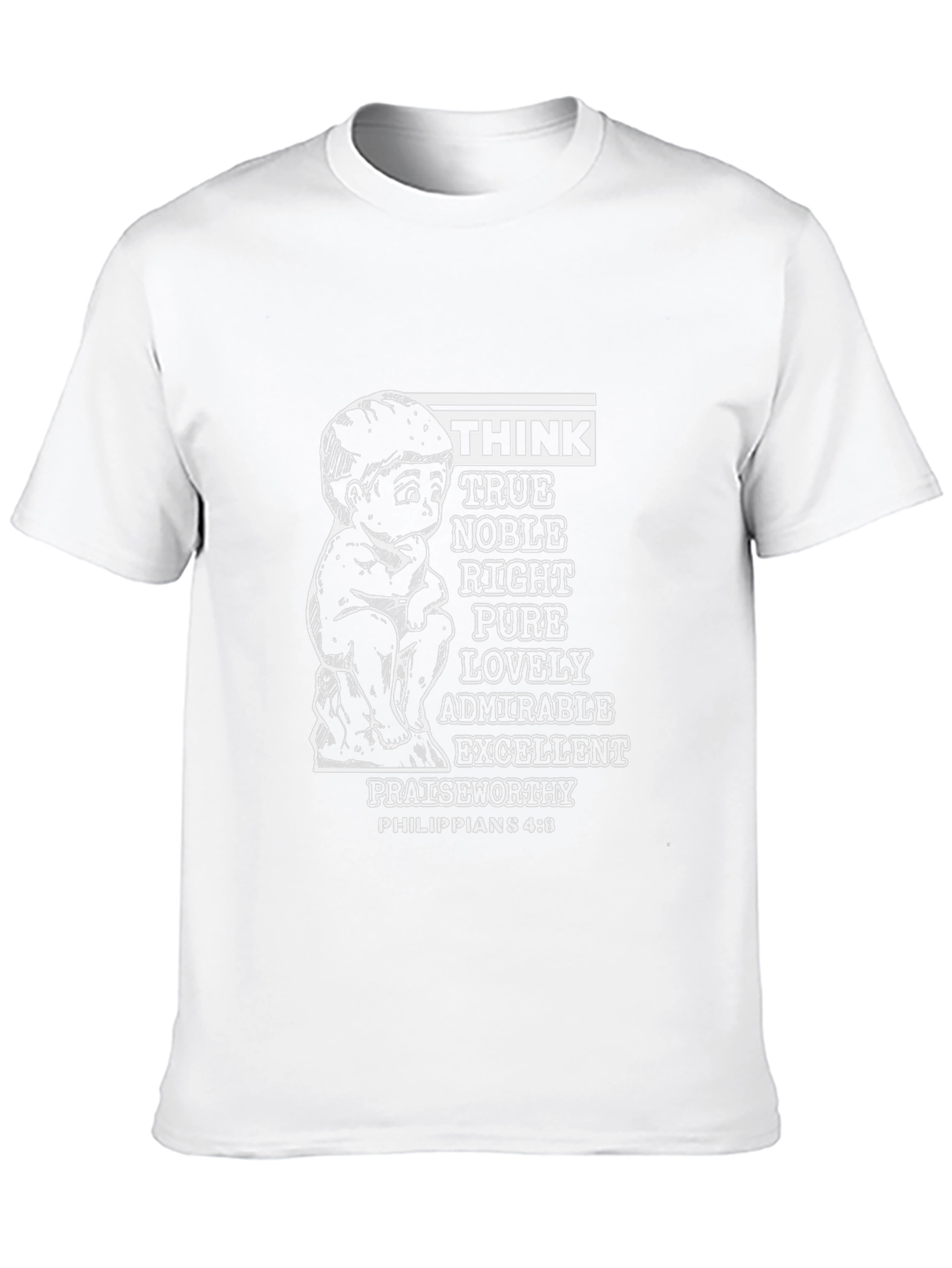 Think Philippians 4:8 Black T-Shirt