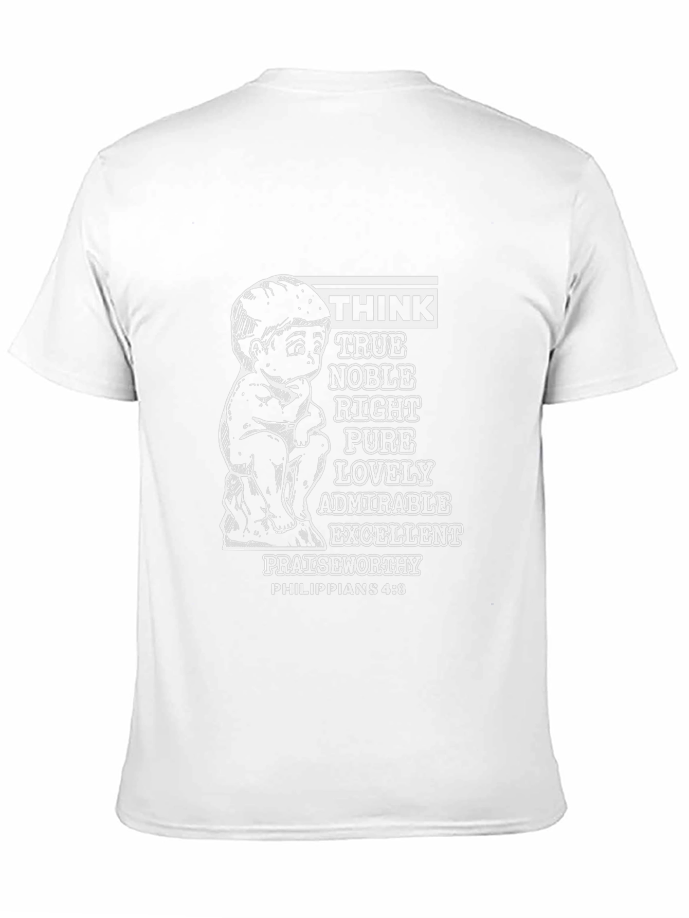 Think Philippians 4:8 Black T-Shirt