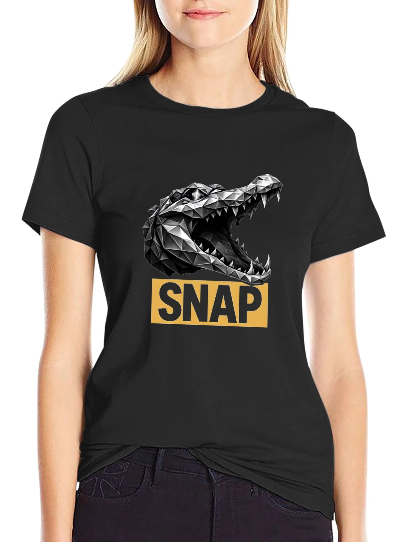 SNAP Alligator Graphic Black Tee
