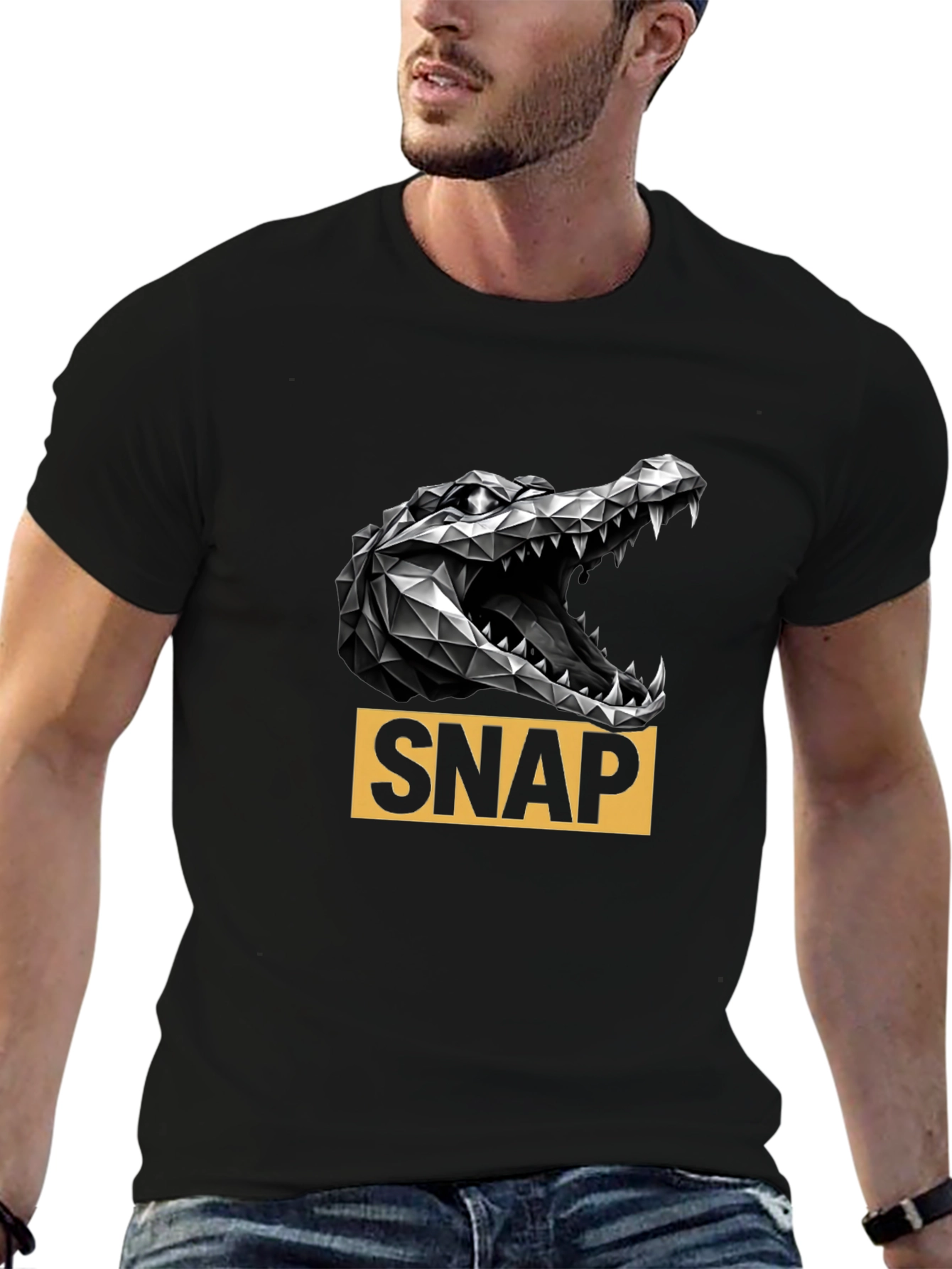 SNAP Alligator Graphic Black Tee