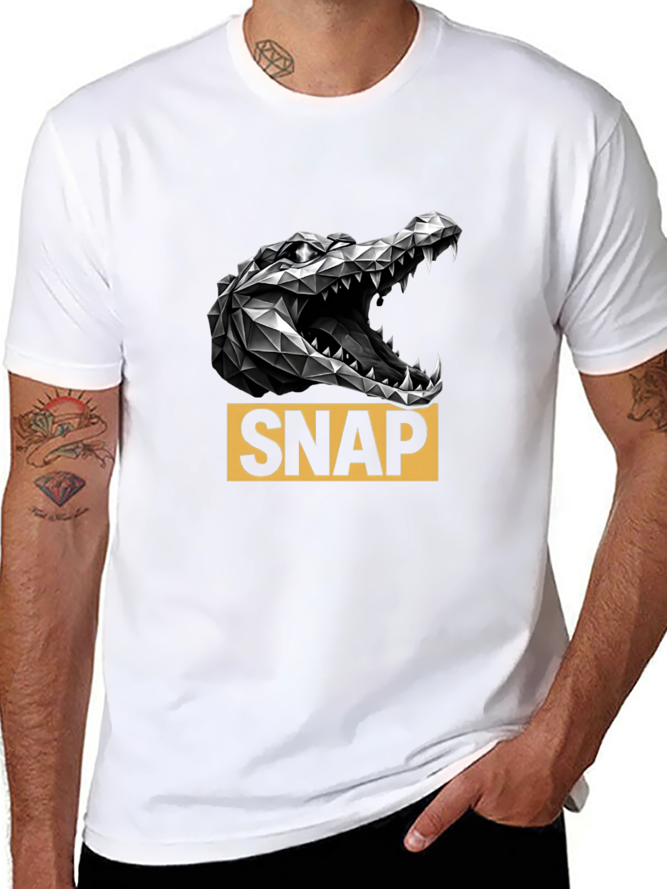 SNAP Alligator Graphic Black Tee