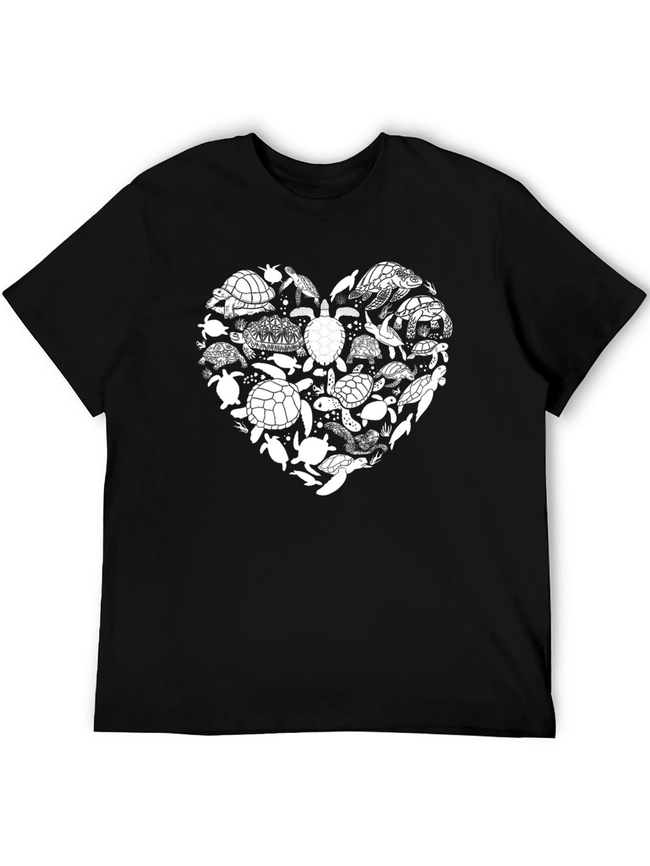 Heart of Turtles Graphic Tee - Black
