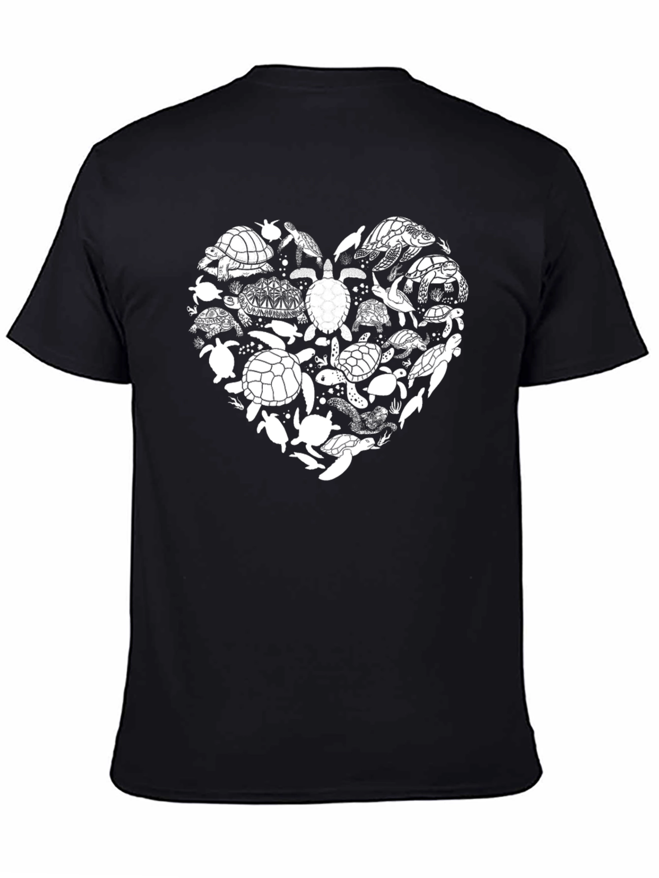 Heart of Turtles Graphic Tee - Black