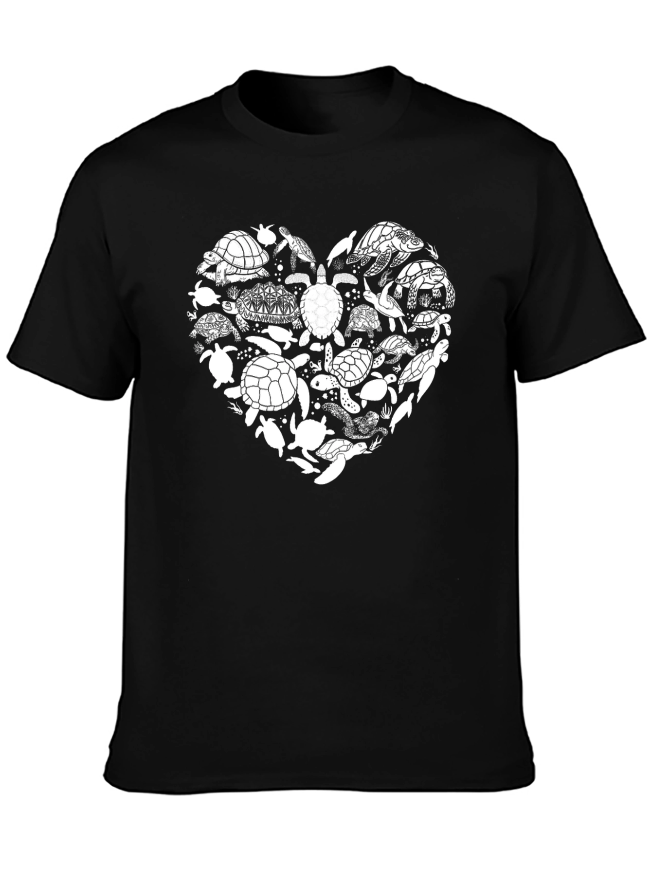 Heart of Turtles Graphic Tee - Black