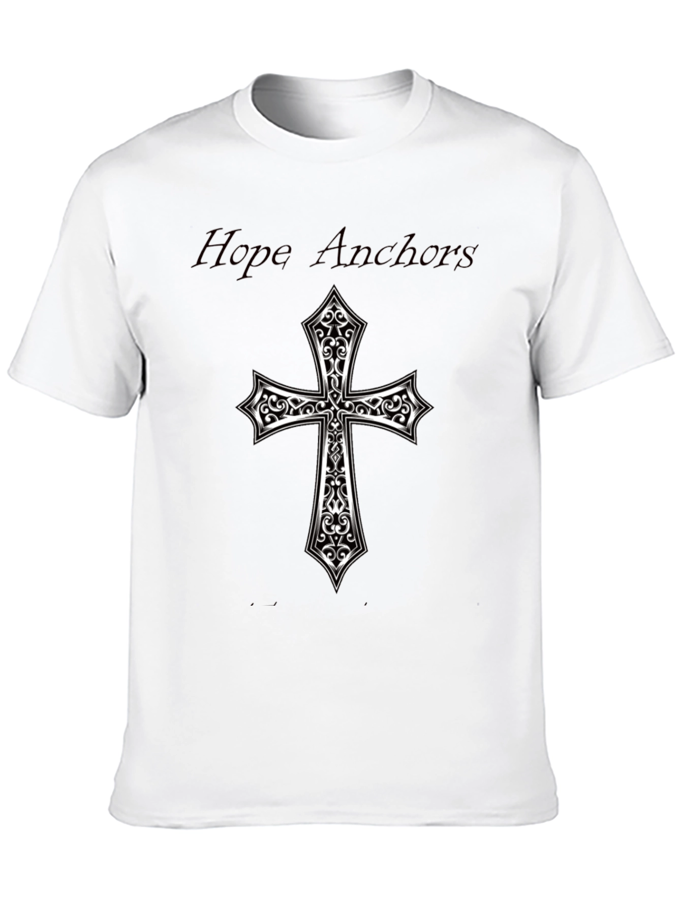 Hope Anchors Cross Graphic Black Tee