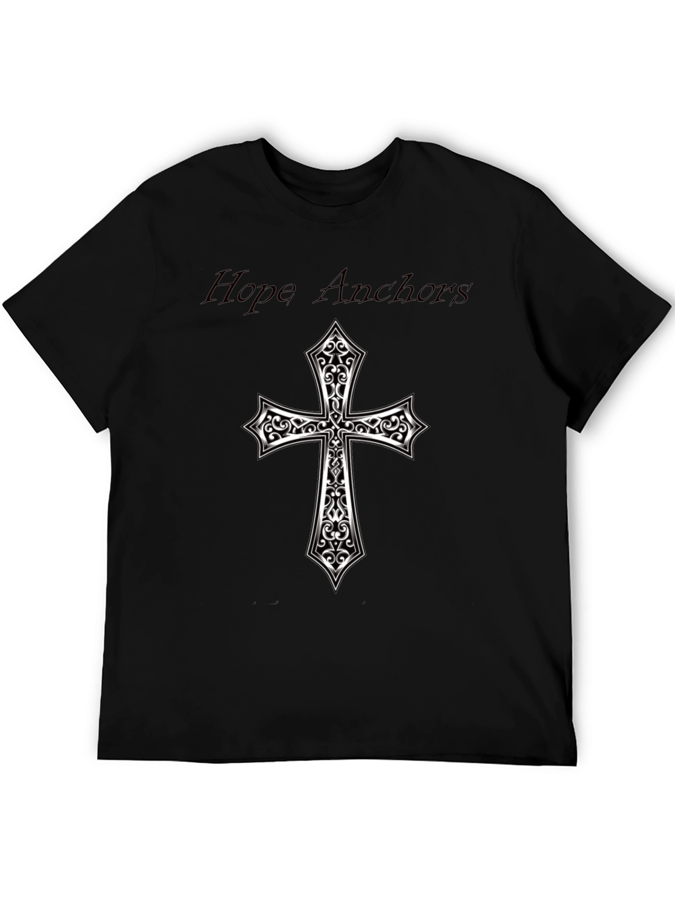 Hope Anchors Cross Graphic Black Tee