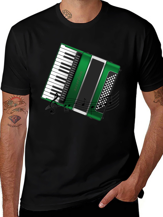 Green Accordion Graphic Tee - Musicians Gift