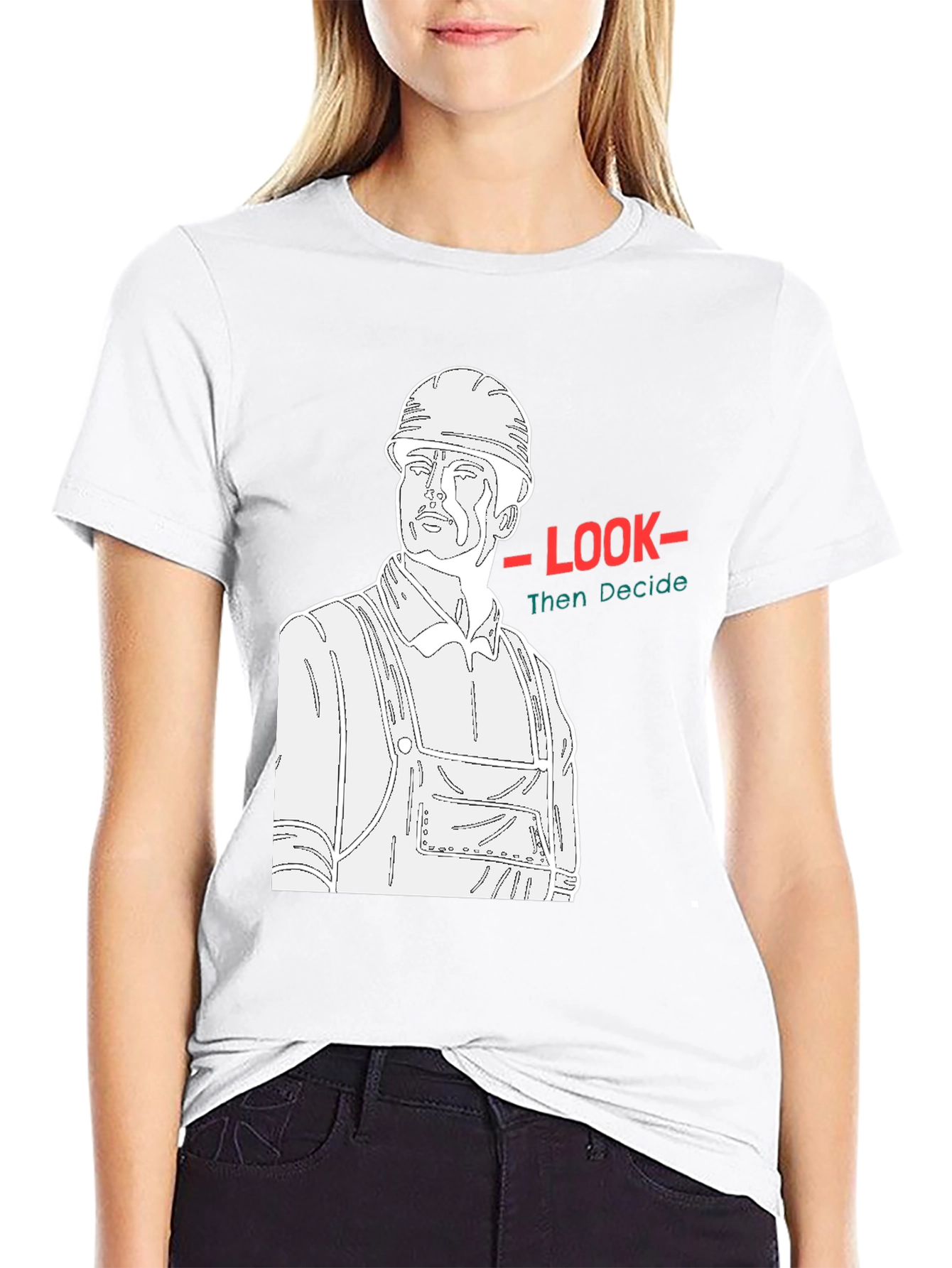 Construction Worker Graphic Tee - Look Then Decide