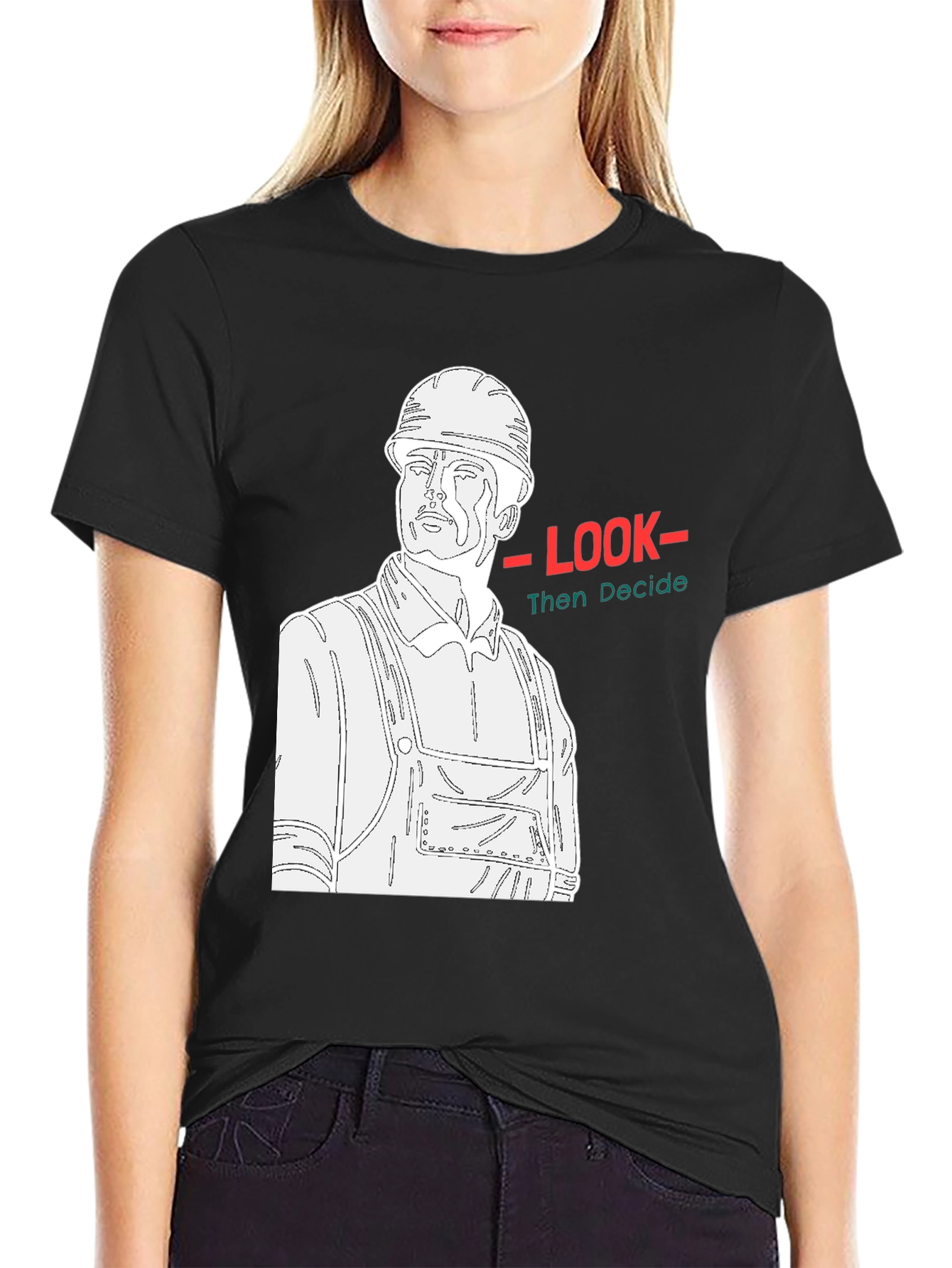 Construction Worker Graphic Tee - Look Then Decide