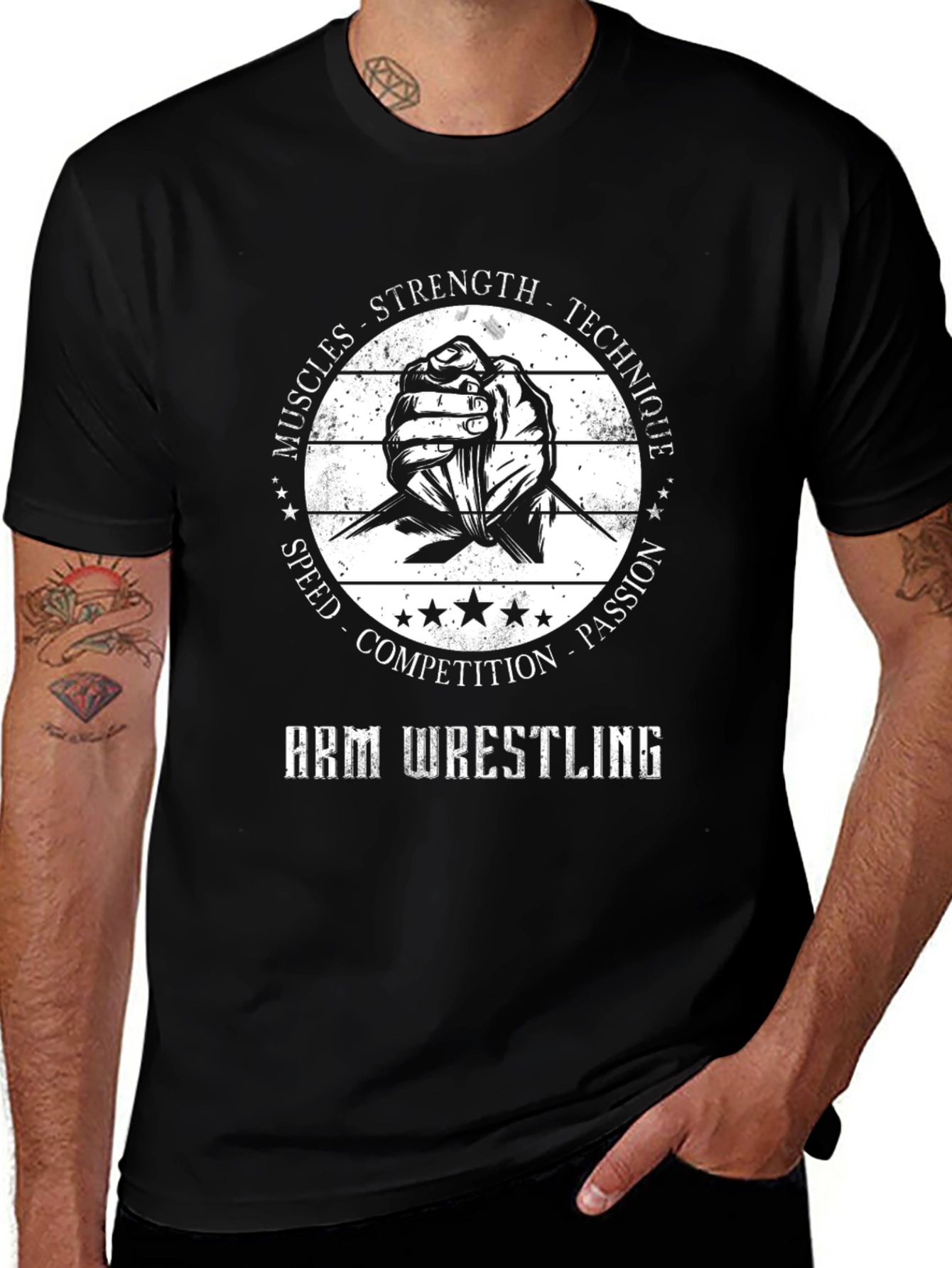 Arm Wrestling Graphic T-Shirt - Strength & Technique