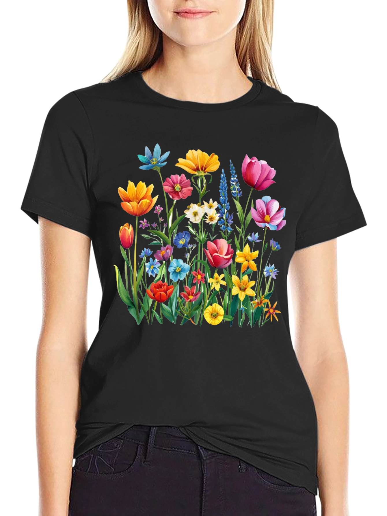Floral Print Crew Neck T-Shirt